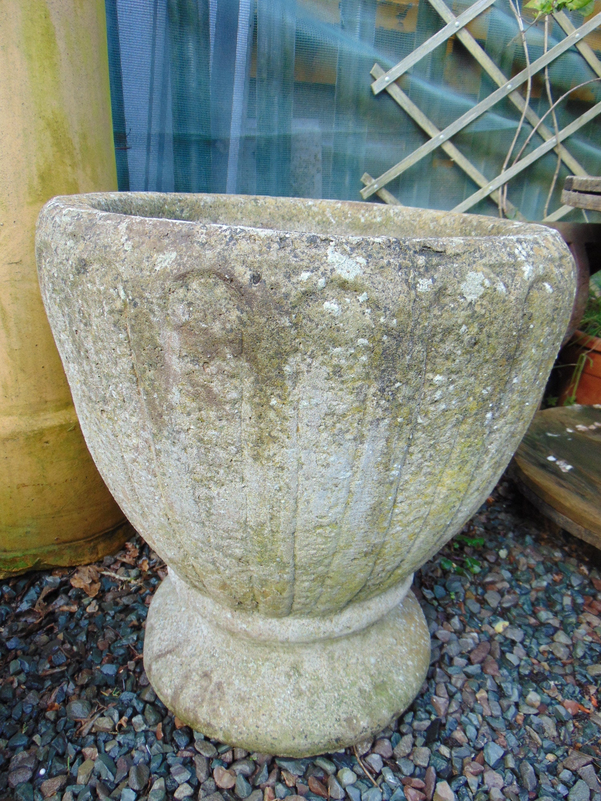 Weathered Reconstituted Stone Garden Urn