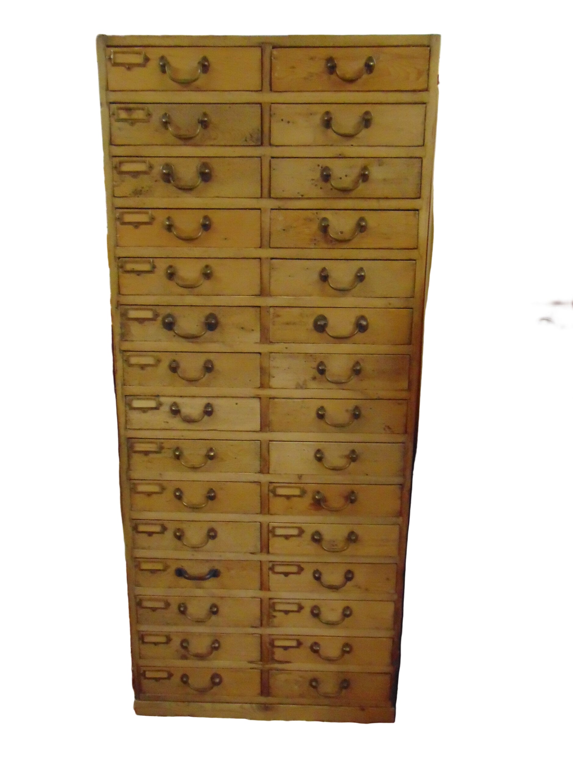 Early 20thC 30 Drawer Pine Cabinet, Originally from Webley and Scott Firearms Manufacturer, Birmingham