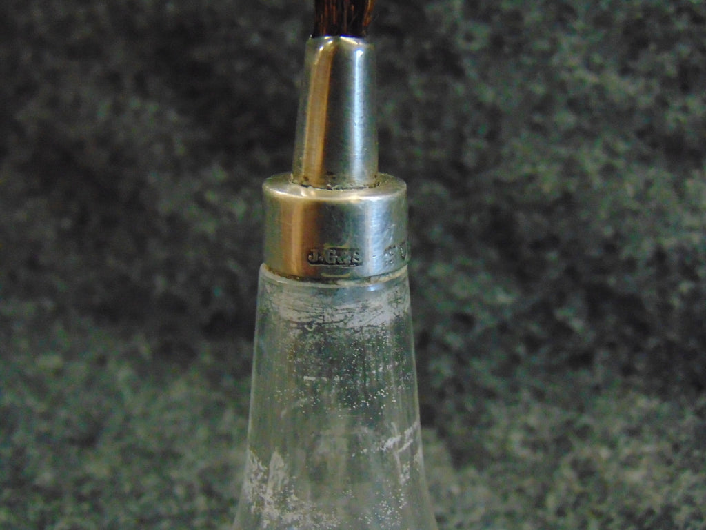 Victorian Decoupage Brush 1897, Silver Topped, Glass Based, Hallmarked London