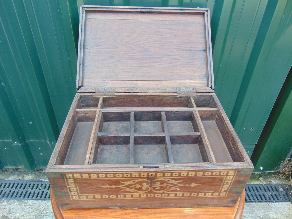 Late 19thC Inlaid Teak Indian Workbox
