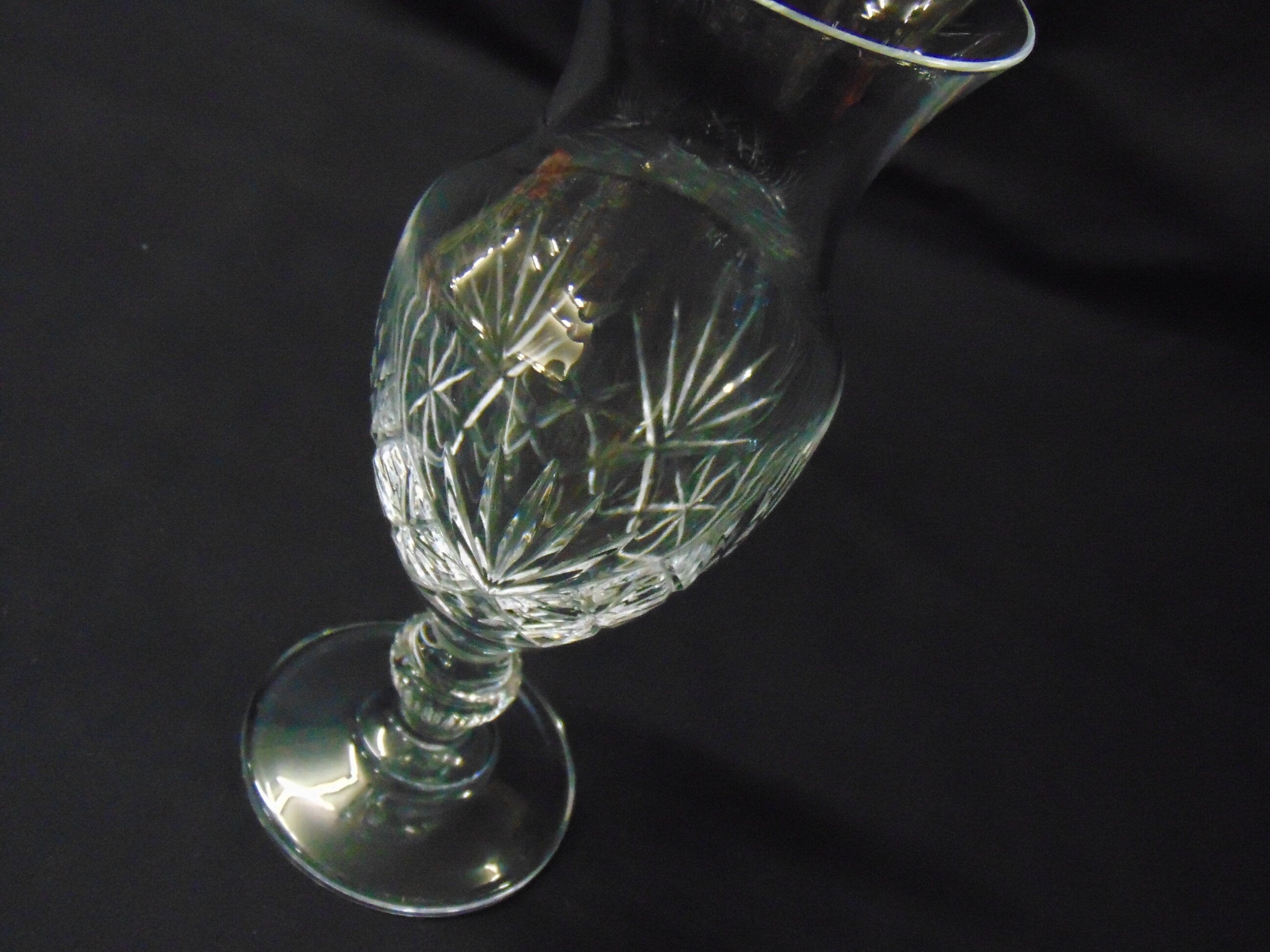 Vintage Cut glass Regency style vase.