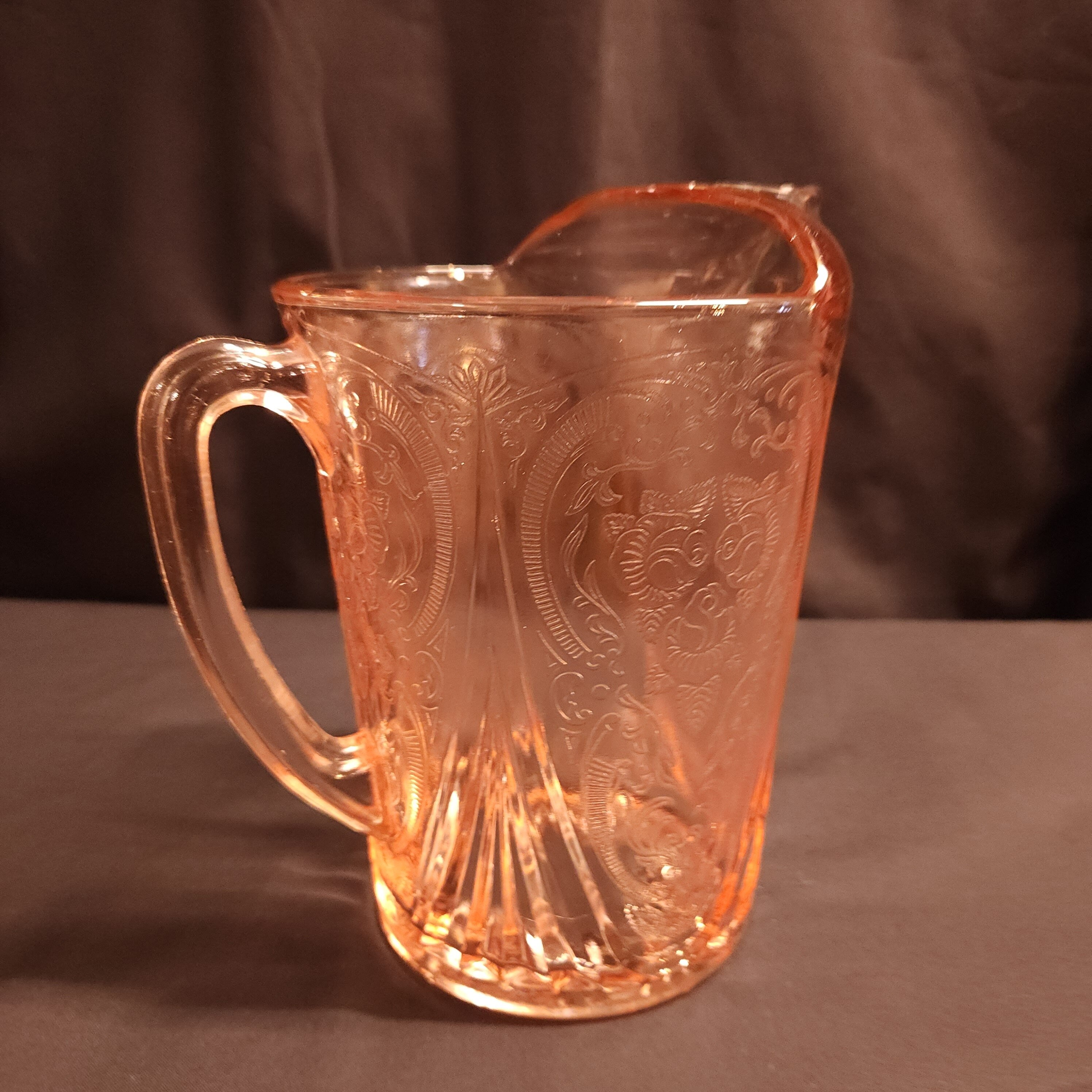 Vintage Hazel Atlas Pink Glass Lemonade Jug