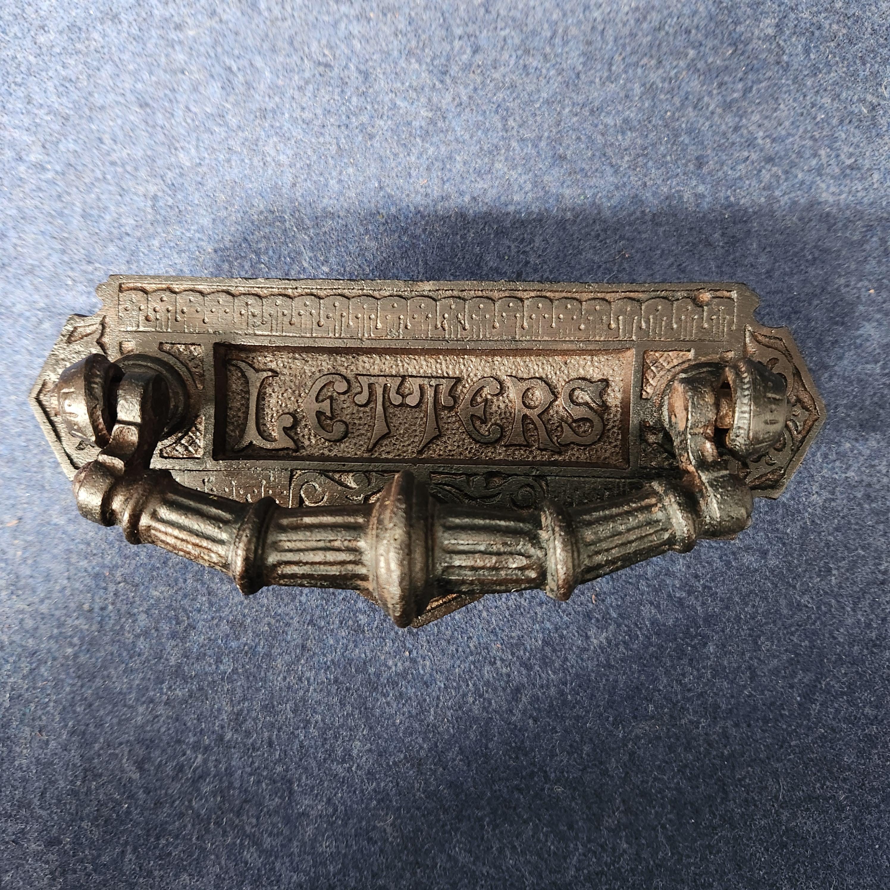 Late Victorian Cast Iron Letter Flap/Door Knocker