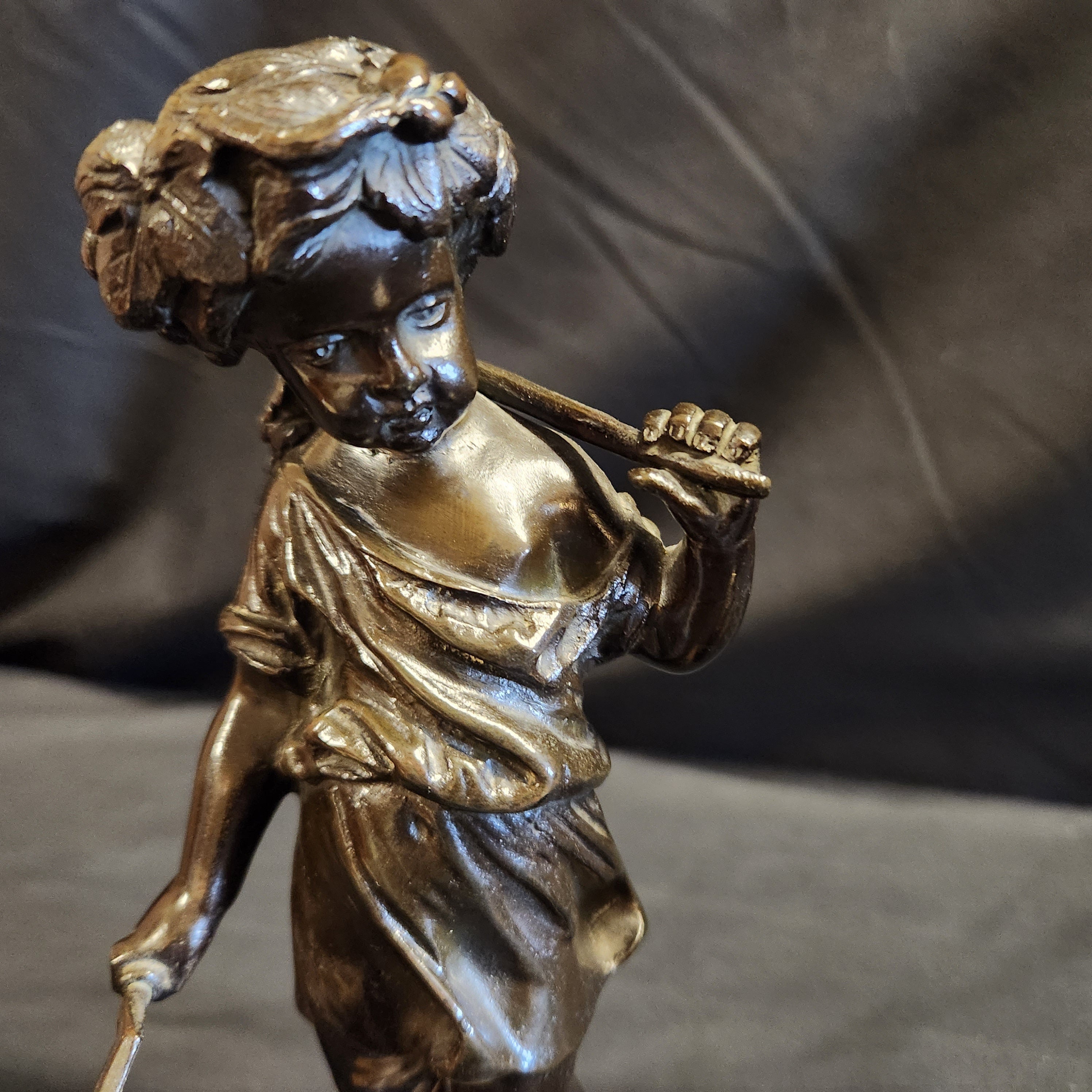 Pair Bronze Harvest Putti after Claude Michel