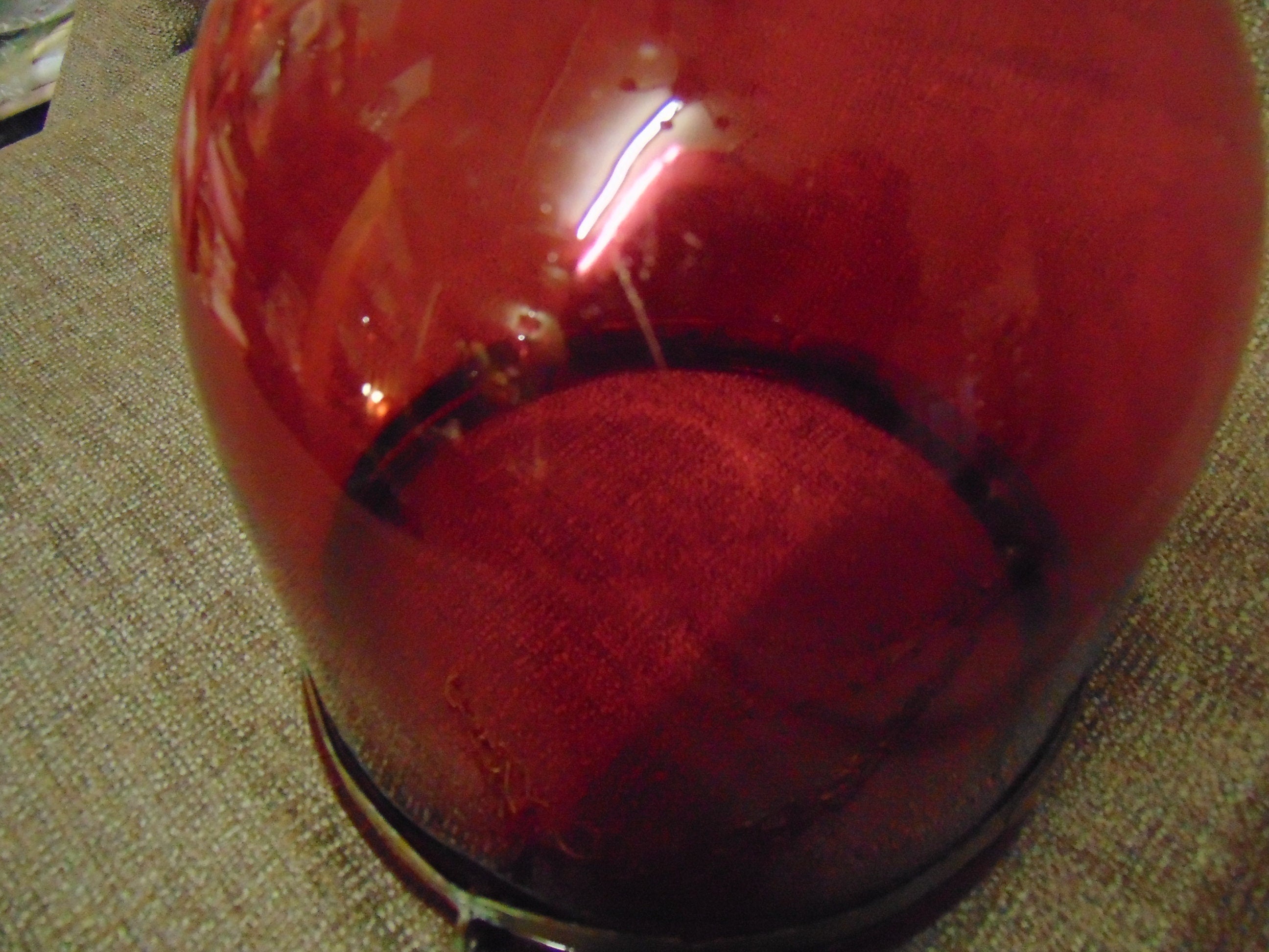 Made in Belgium, Val St. Lambert, Edwardian Cranberry Glass Ceiling Light Shade