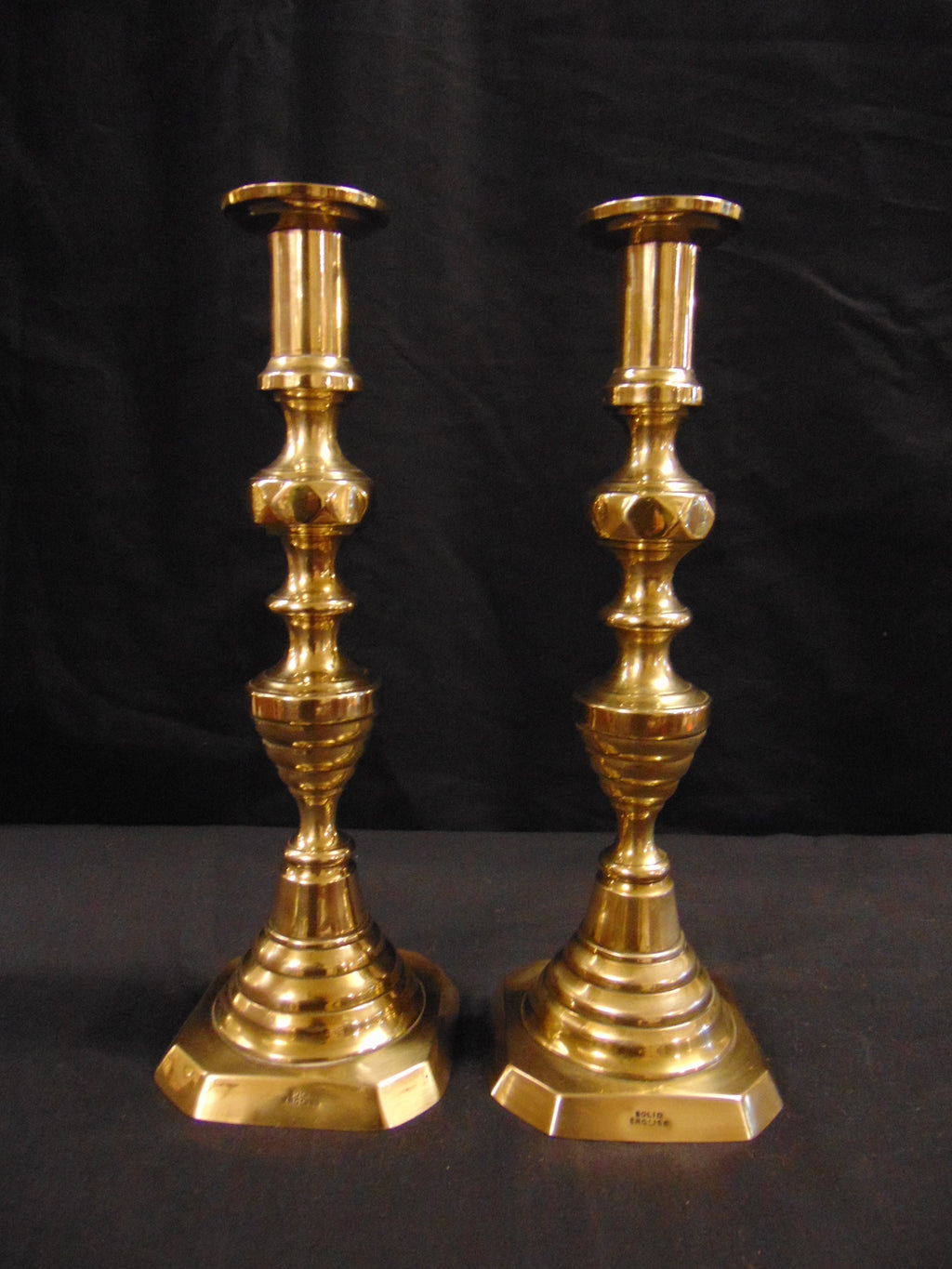 Pair Brass Georgian Candlesticks