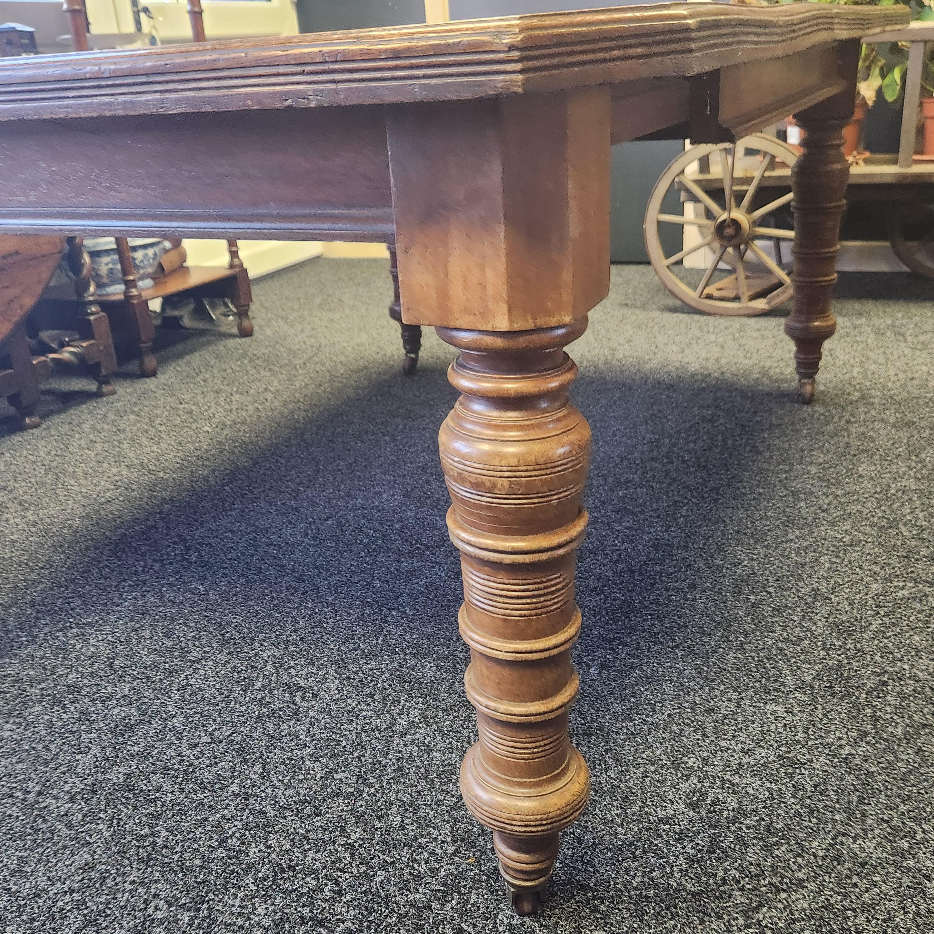 SOLD ****** Oak Dining Table, Wind Out Extending, Circa Late 1800s