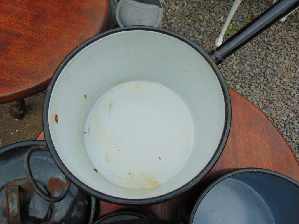 Set of 3 Vintage Judge Iron and Enamel Saucepans