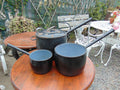 Set of 3 Vintage Judge Iron and Enamel Saucepans