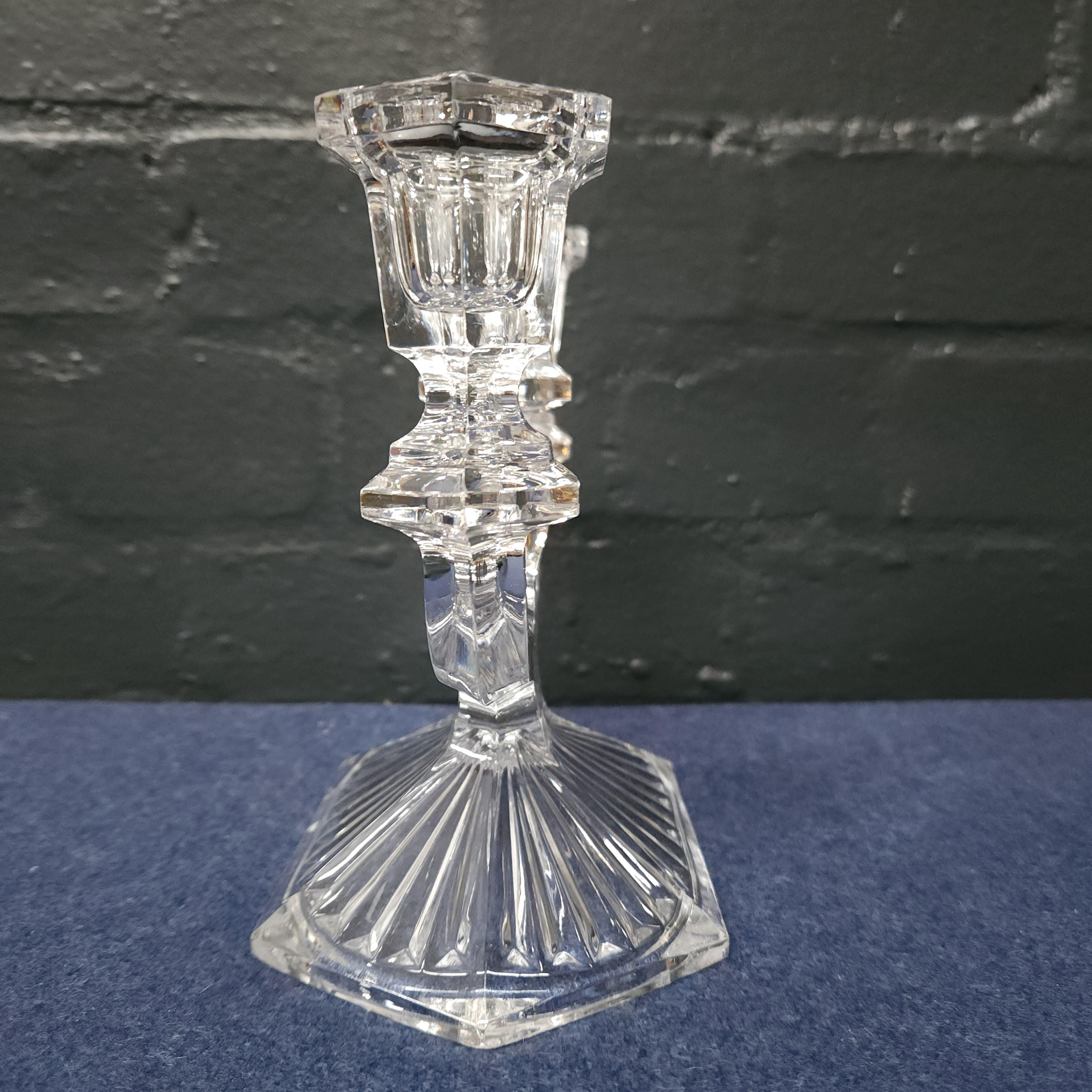 Continental Glass Three Arm Candelabra