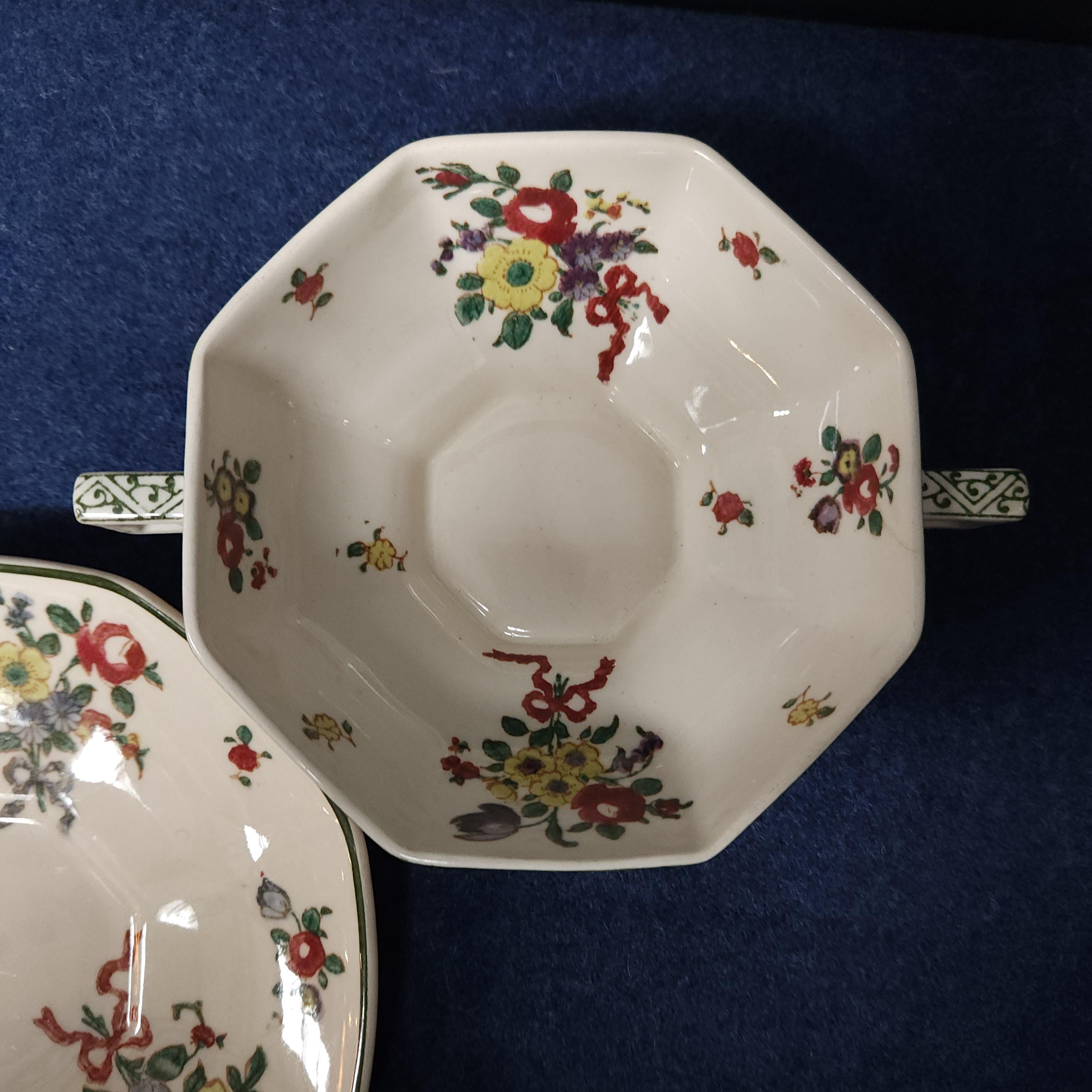 Roual Doulton Old Leeds Spray Soup Coupe and Saucer