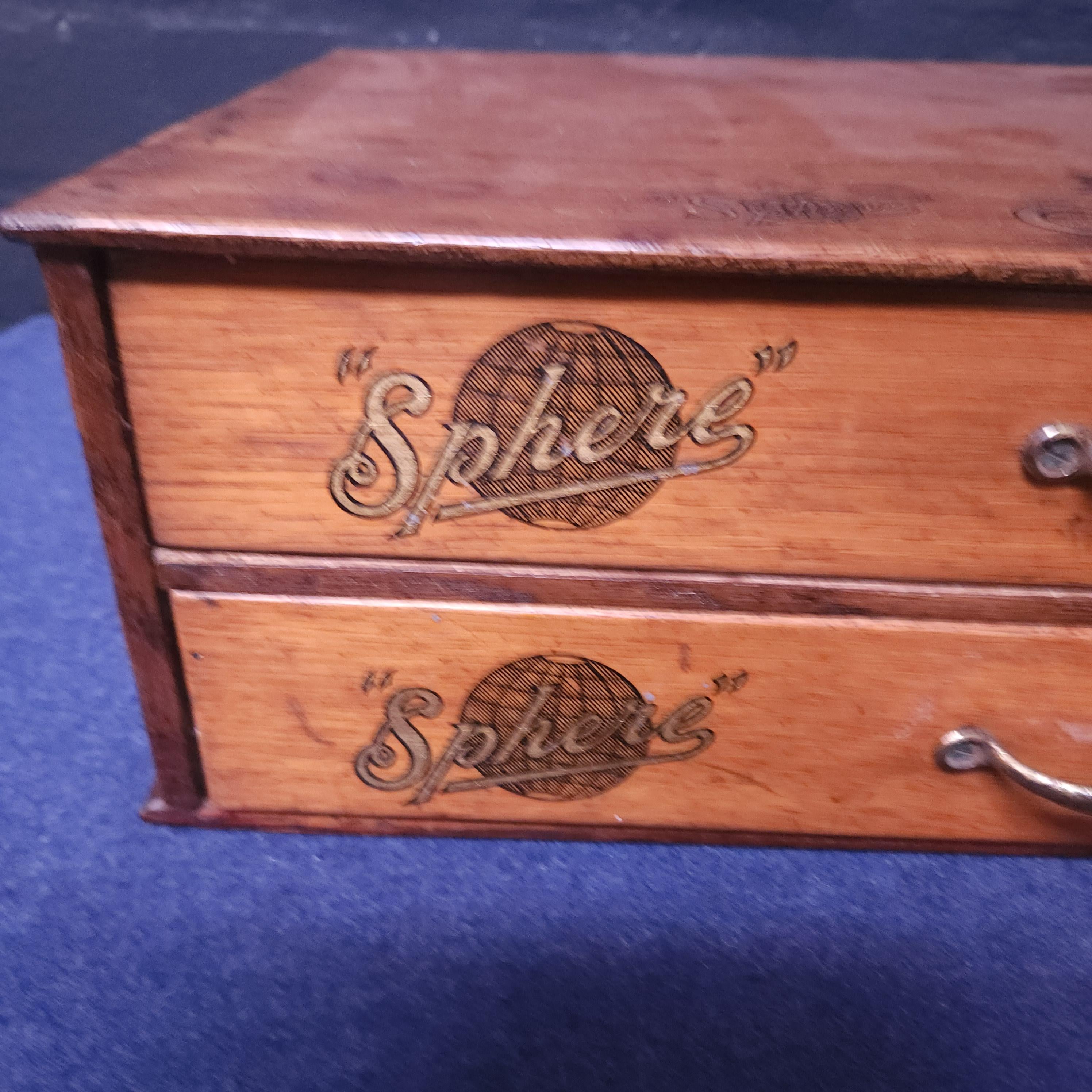 Early 20thC Retail Counter Top Haberdashery Drawers for Sphere Oval-Oct Suspenders