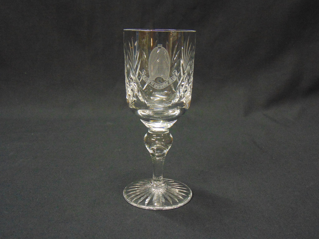 Heavy Cut Glass Wine Glass for the Bugatti Owners Club Award