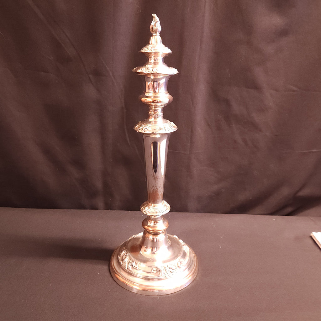 Victorian Silver Plate Candlestick With Snuffer