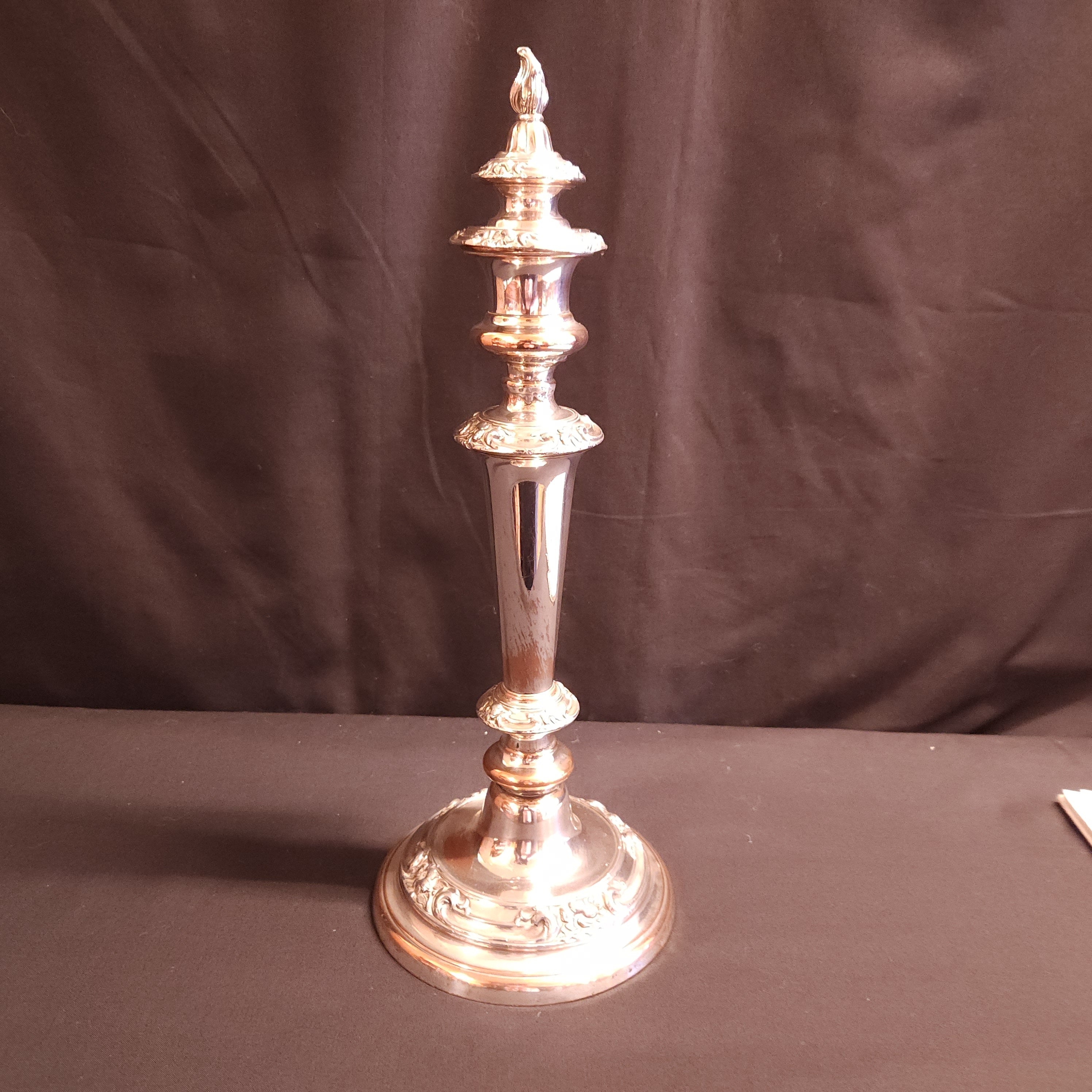 Victorian Silver Plate Candlestick With Snuffer