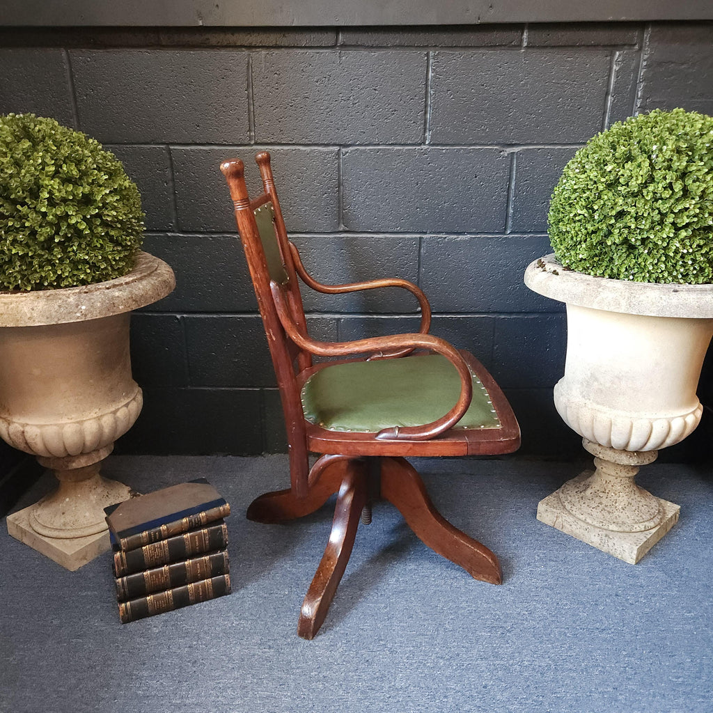 Edwardian Oak Swivel Desk Chair