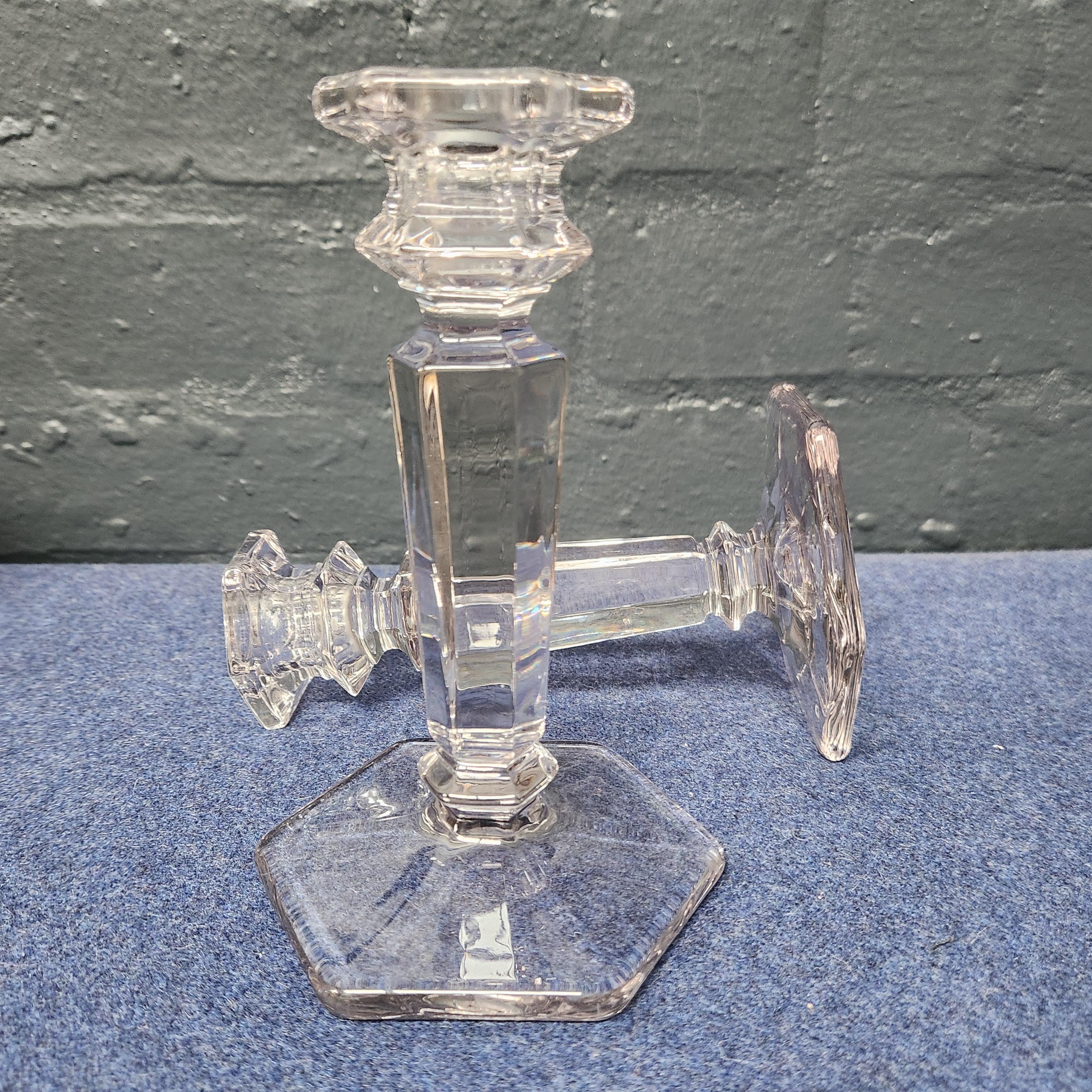 Pair Edwardian Glass Candlesticks
