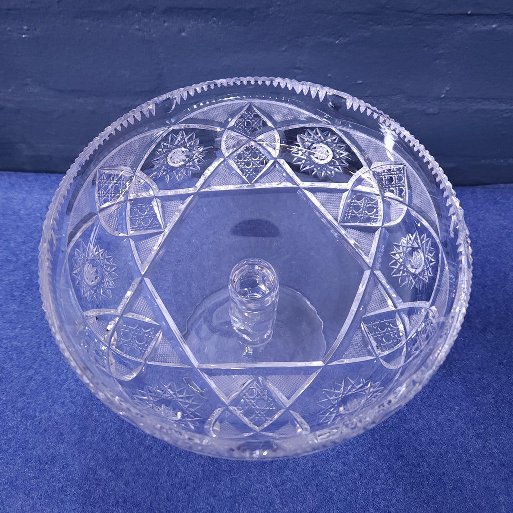 Early 20thC Bavarian Cut Crystal Comport/Tazza