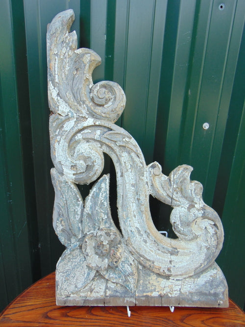 19th Century Carved Wooden Shelf Bracket