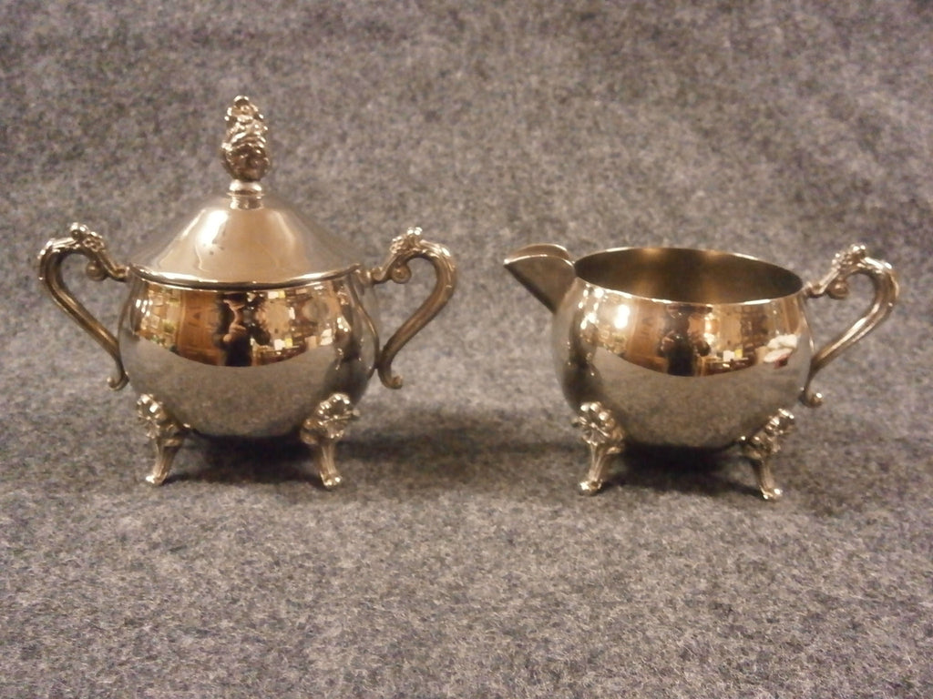 Vintage Silver Plate Coffee Pot, Covered Sugar Bowl and Creamer Jug