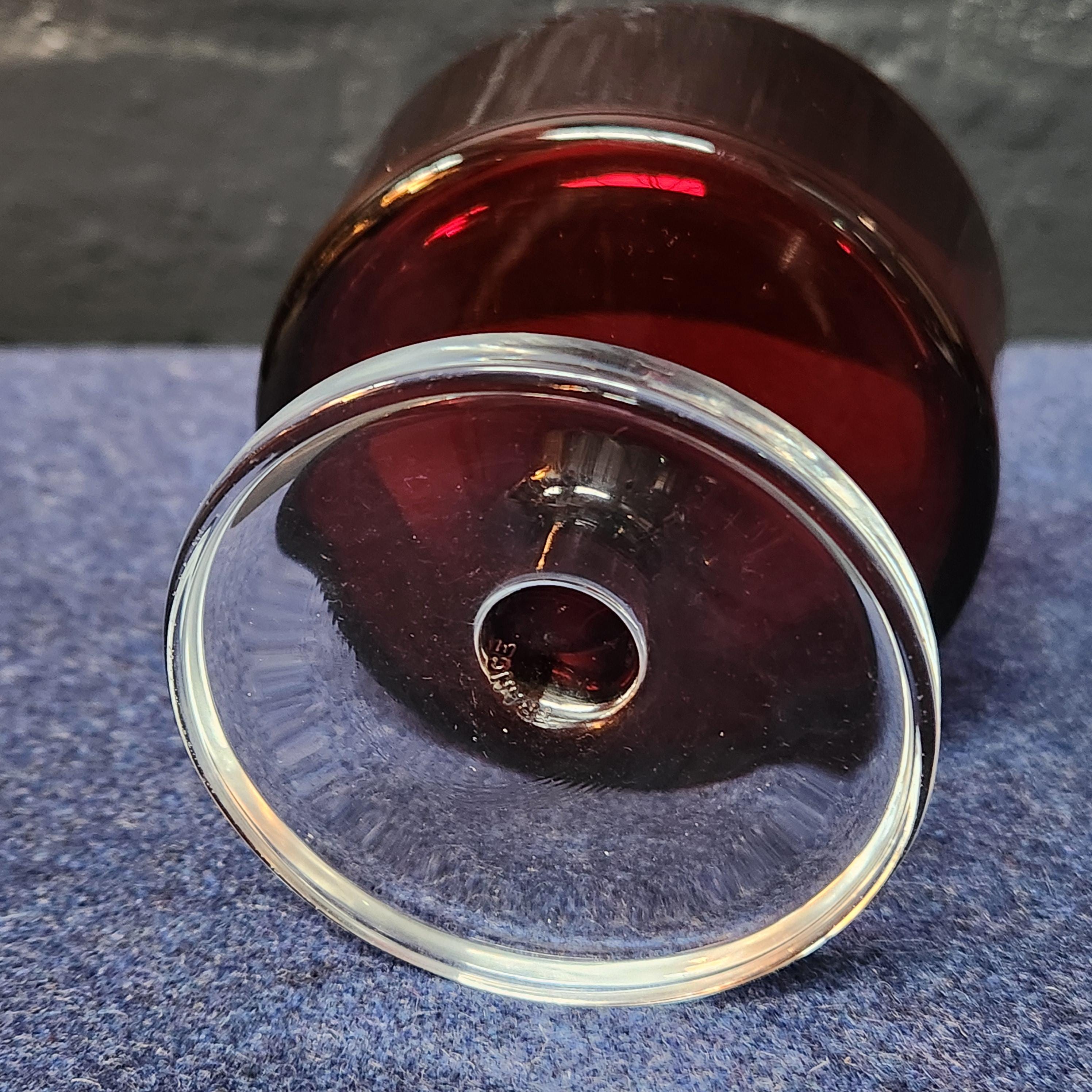 Set 6 French Red Glass Dessert or Prawn Cocktail Glasses