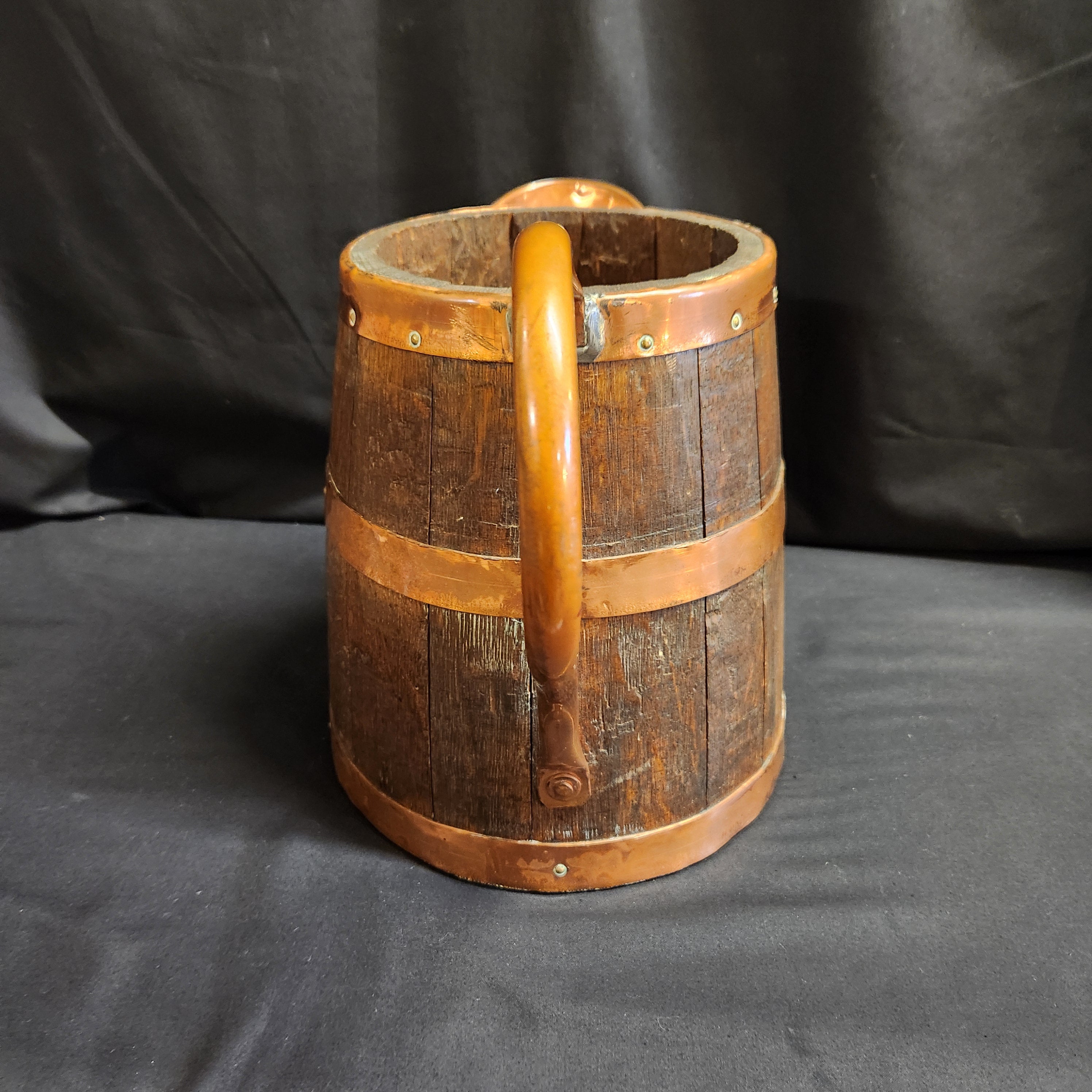 Oak & Copper Coopered Jug, Circa Early 20thC