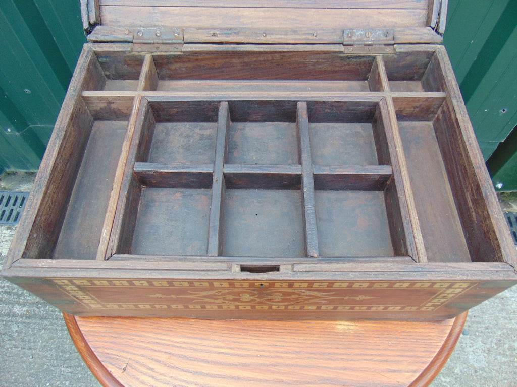 Late 19thC Inlaid Teak Indian Workbox