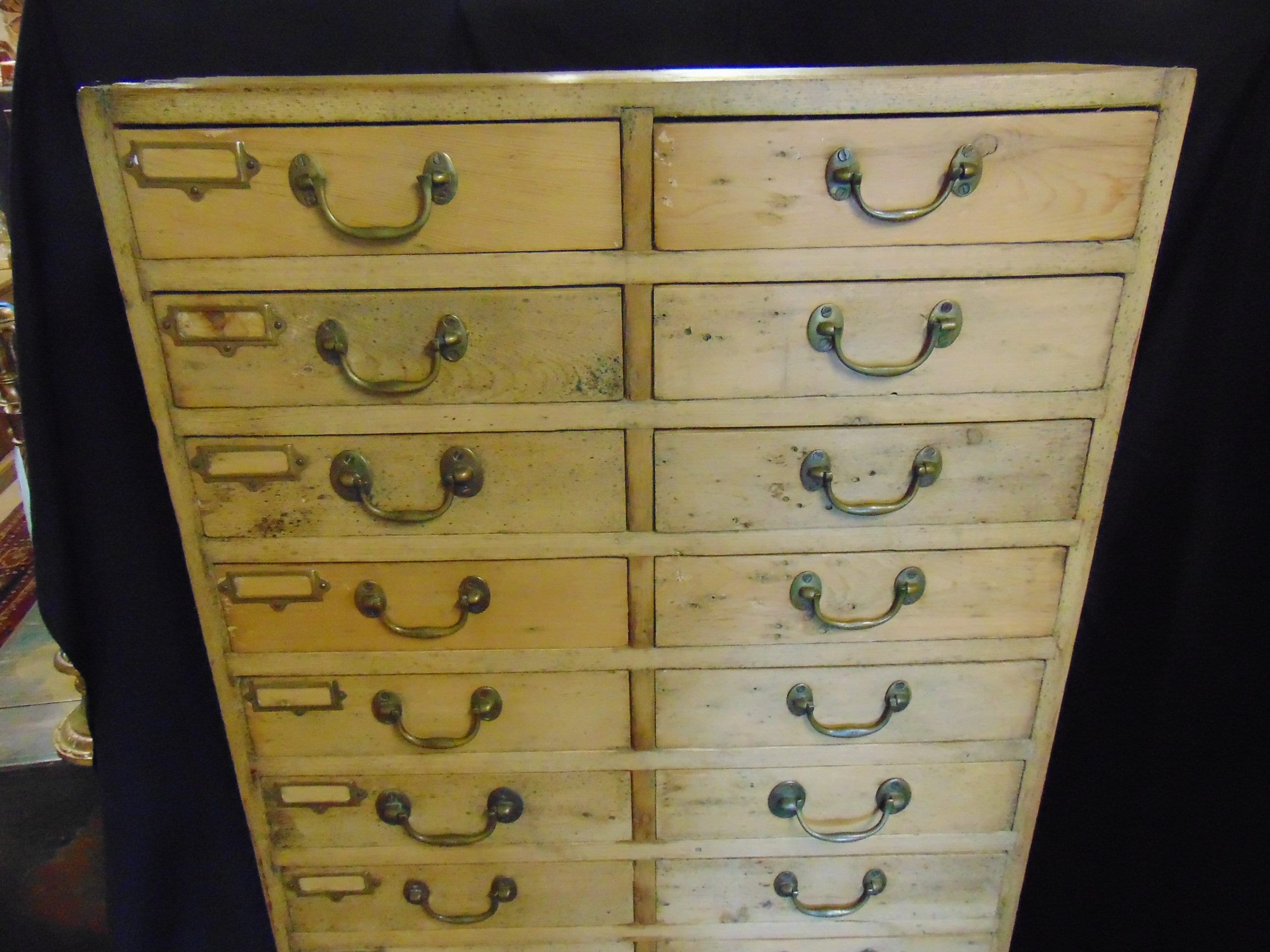 Early 20thC 30 Drawer Pine Cabinet, Originally from Webley and Scott Firearms Manufacturer, Birmingham