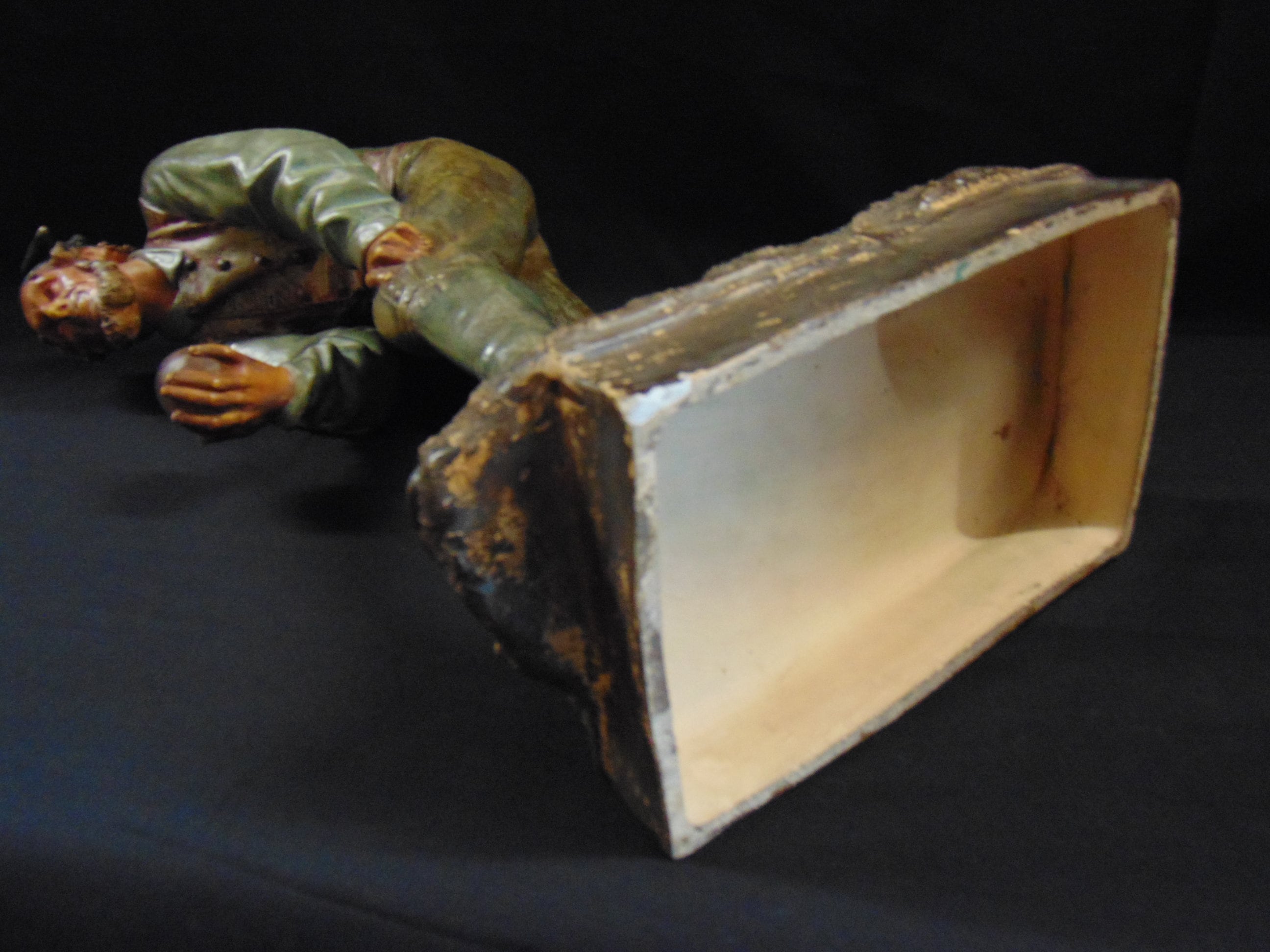 Large Continental Ceramic Figurine of a Man playing Bowls/Boules/Petanque - Vintage