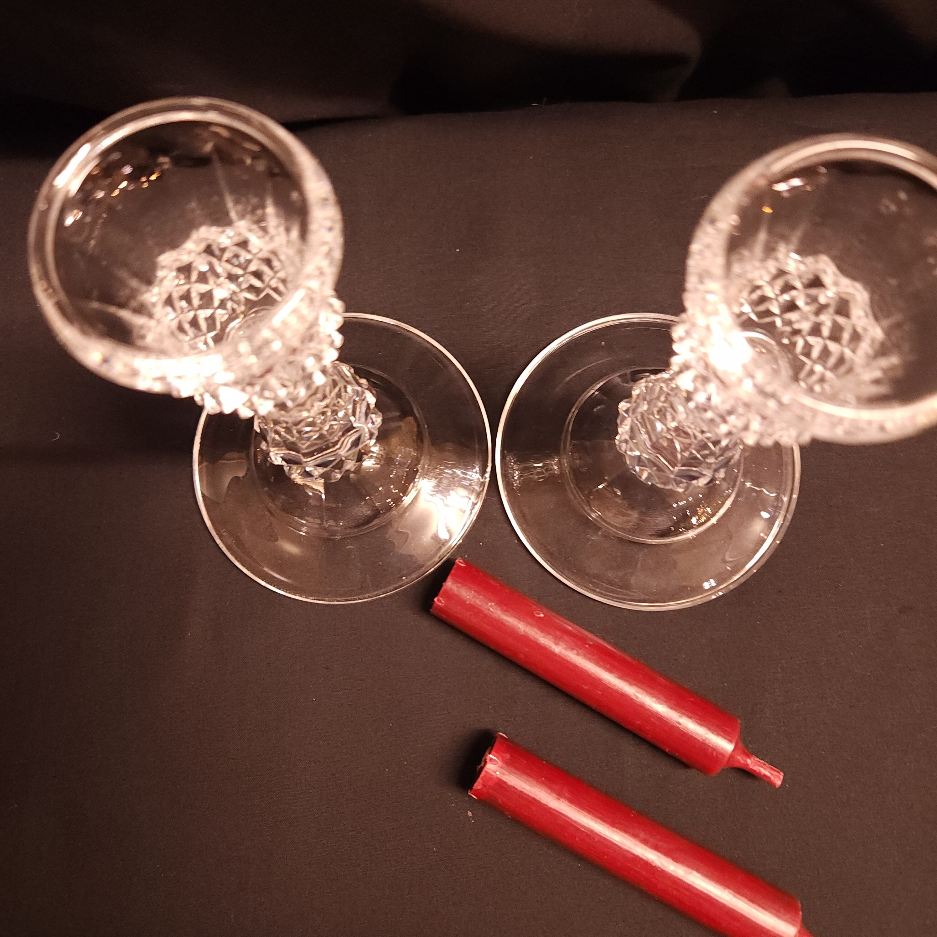 Pair of Crystal D'Arques Candlesticks