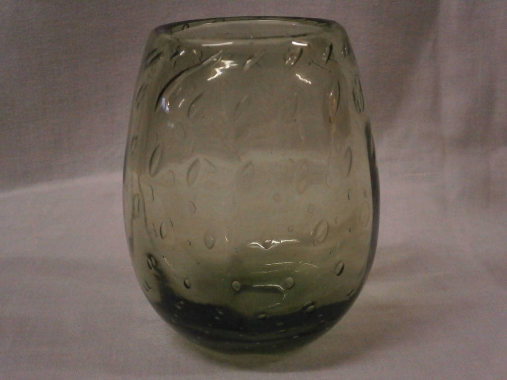 Whitefriars Controlled Bubble Vase in Ocean Green - Vintage - Retro