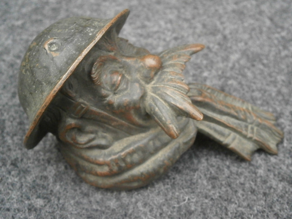 Antique Patinated Bronze Old Bill Car Mascot - Bruce Bairnsfather