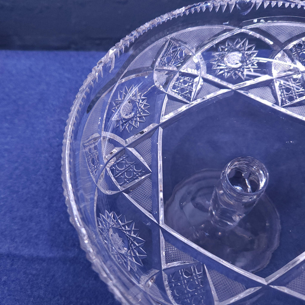 Early 20thC Bavarian Cut Crystal Comport/Tazza