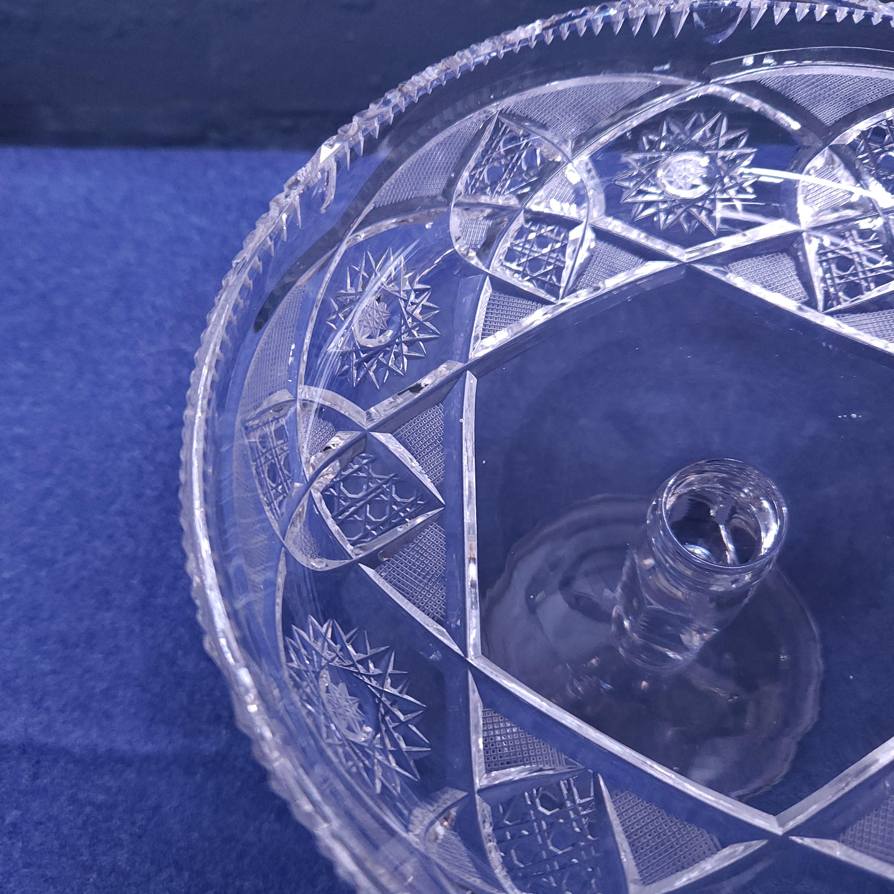 Early 20thC Bavarian Cut Crystal Comport/Tazza