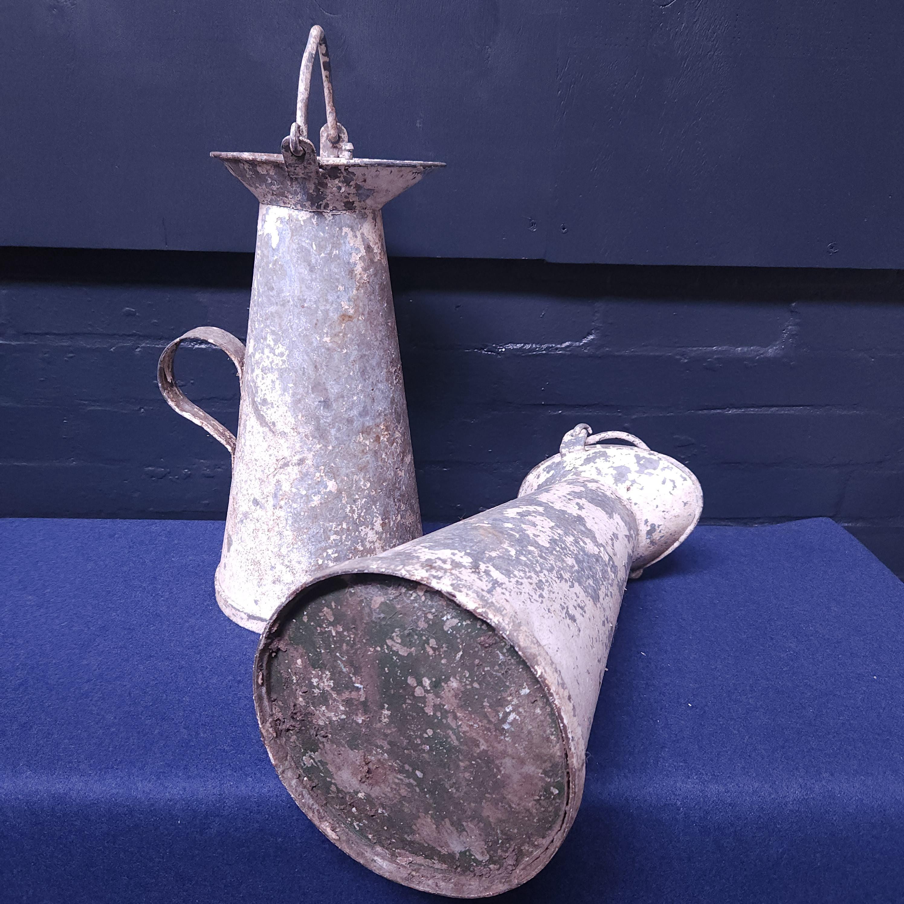 Pair Cornish Zinc & Aluminium Milk Churns Circa Mid to Late 19thC