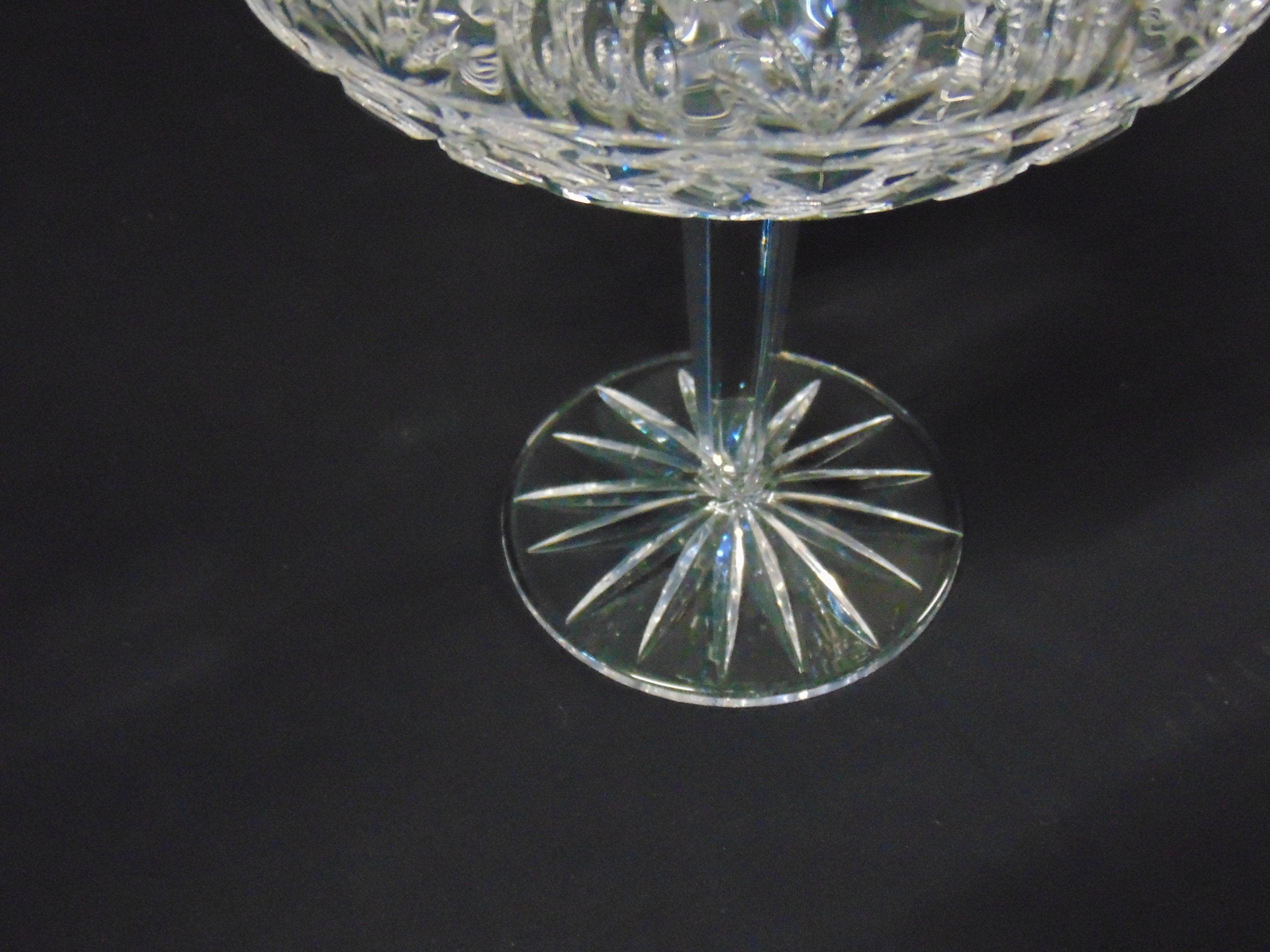 Victorian Hand Cut Crystal Pedestal Comport