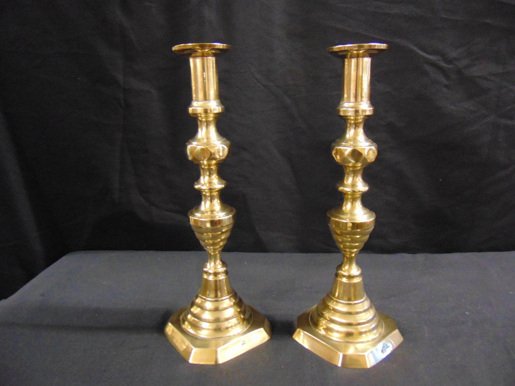 Pair Brass Georgian Candlesticks