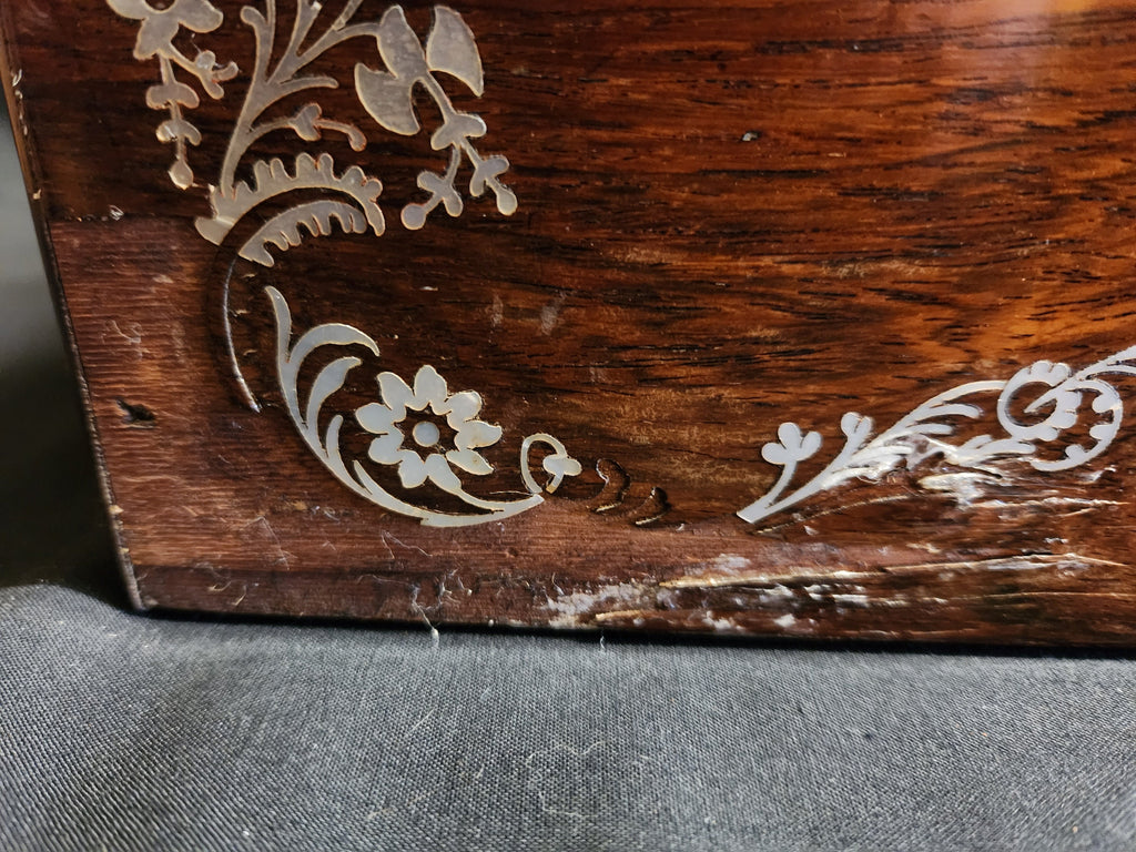RESERVED **** Victorian Rosewood, Mother of Pearl Inlaid, Writing Slope
