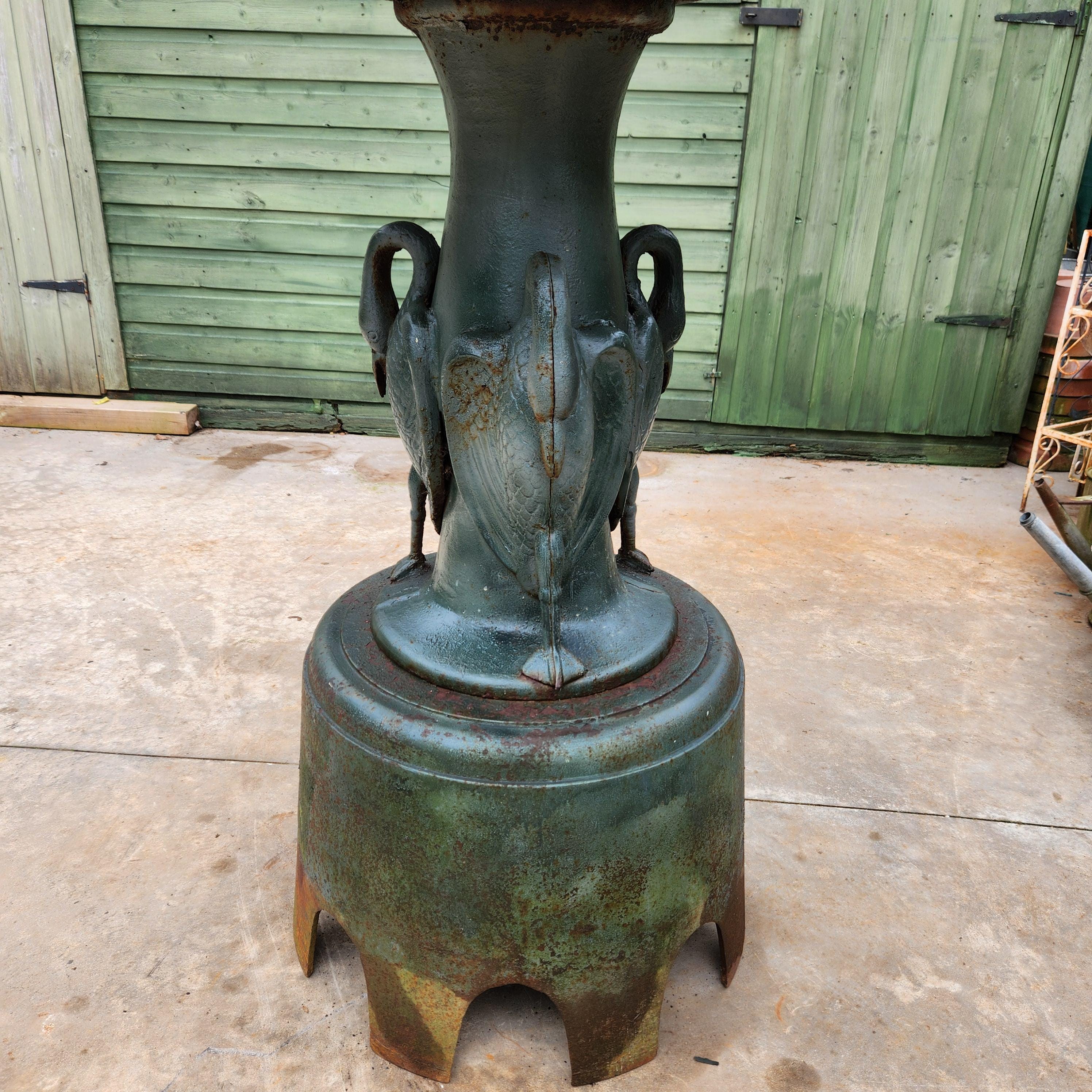 19th Century Cast Iron Garden Fountain - Coalbrookdale Style