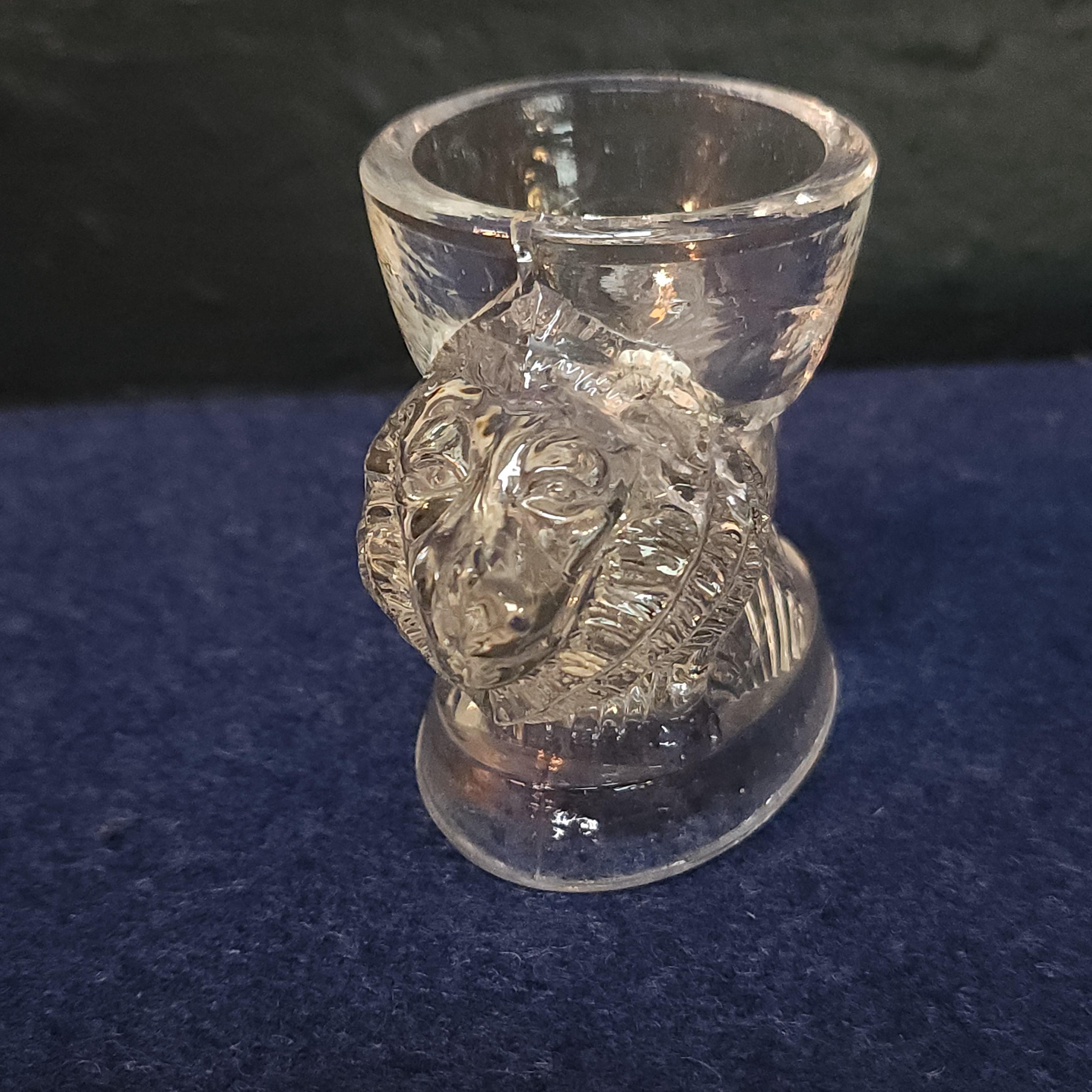 Pressed Glass Lion Egg Cup