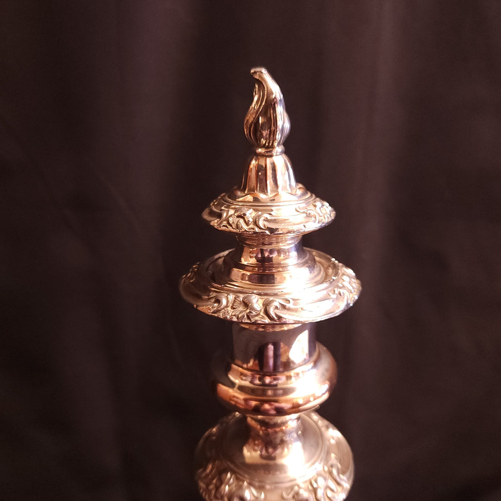 Victorian Silver Plate Candlestick With Snuffer