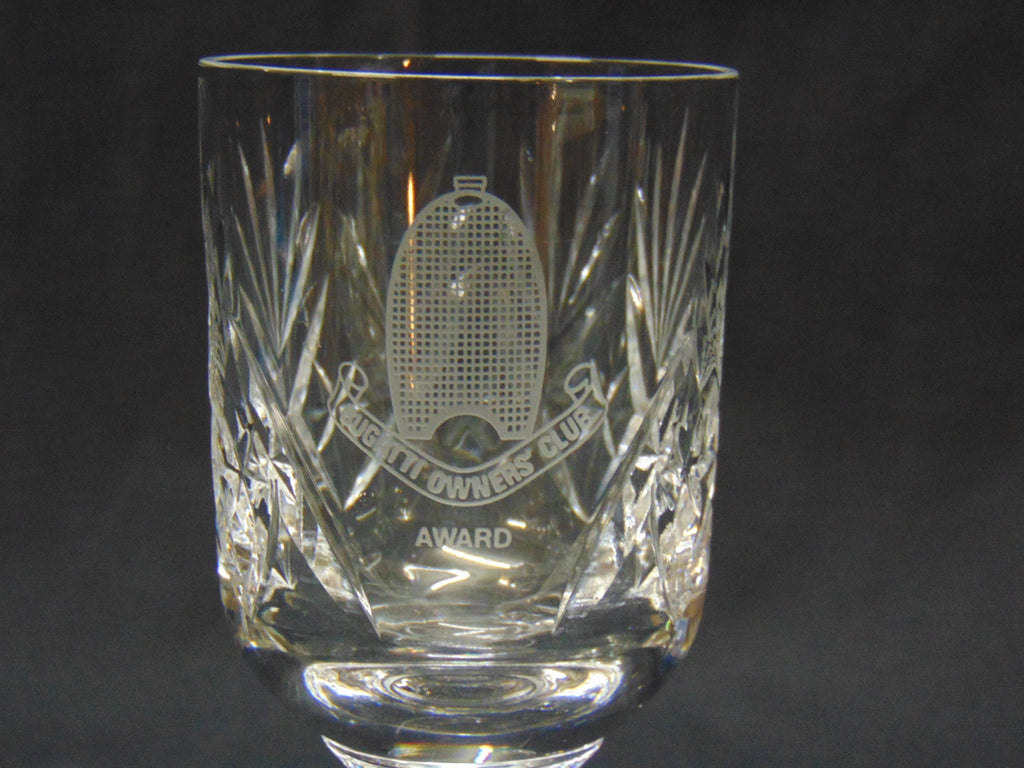 Heavy Cut Glass Wine Glass for the Bugatti Owners Club Award
