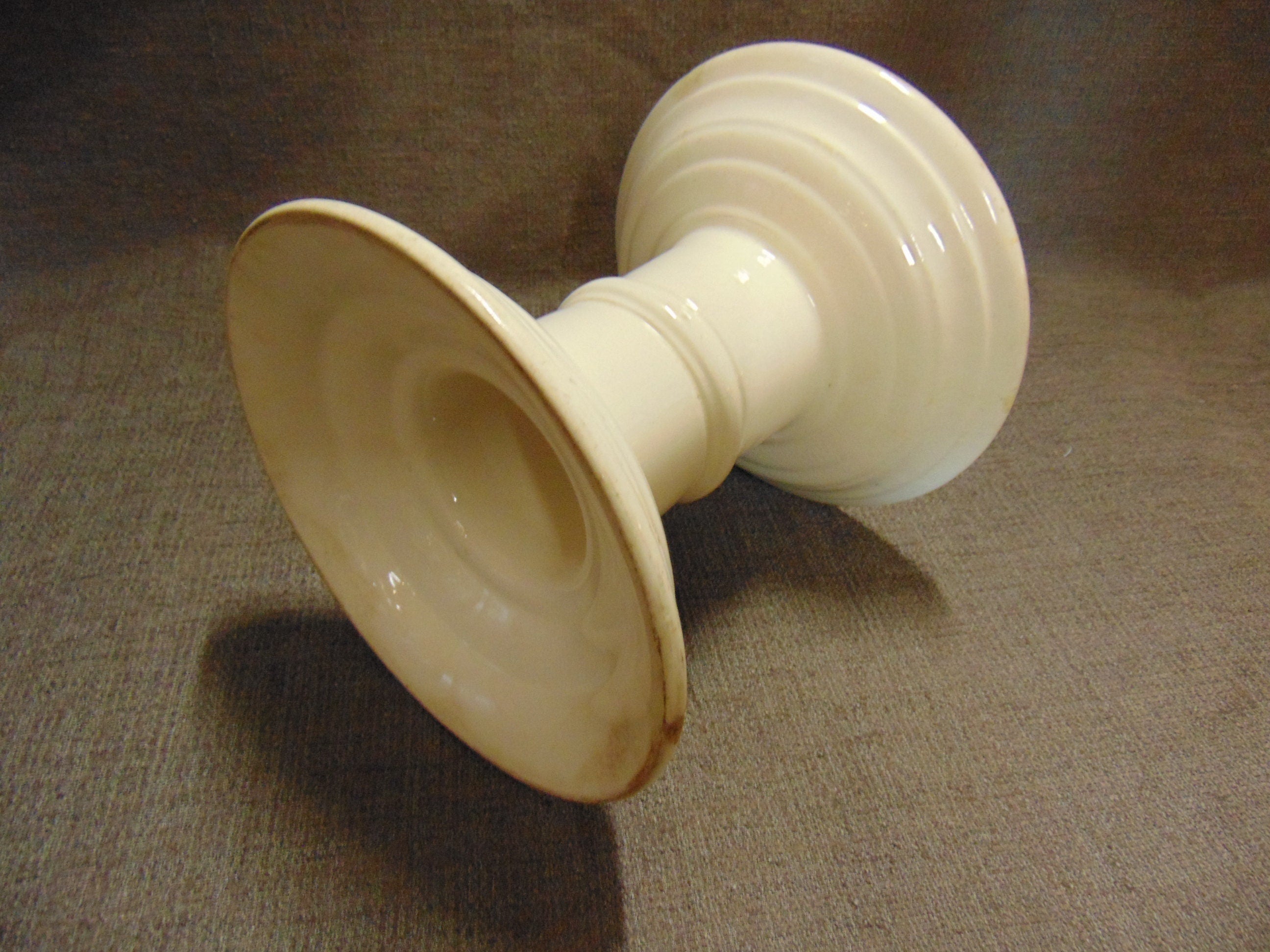 Edwardian White Ironstone Grocers Ham Stand - Vintage