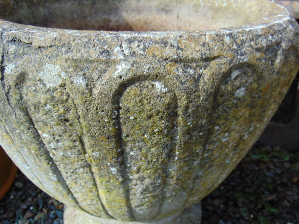 Weathered Reconstituted Stone Garden Urn