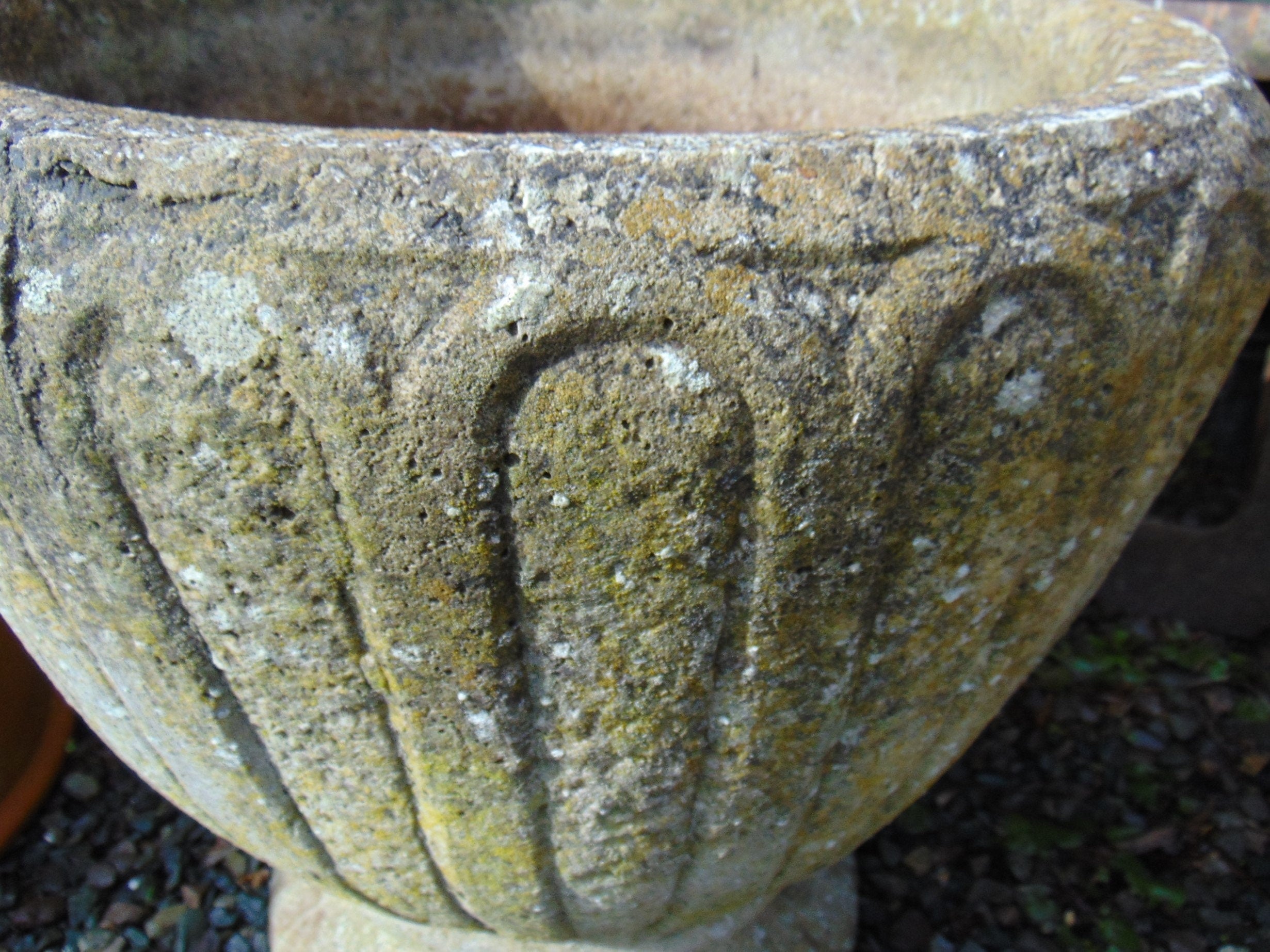 Weathered Reconstituted Stone Garden Urn