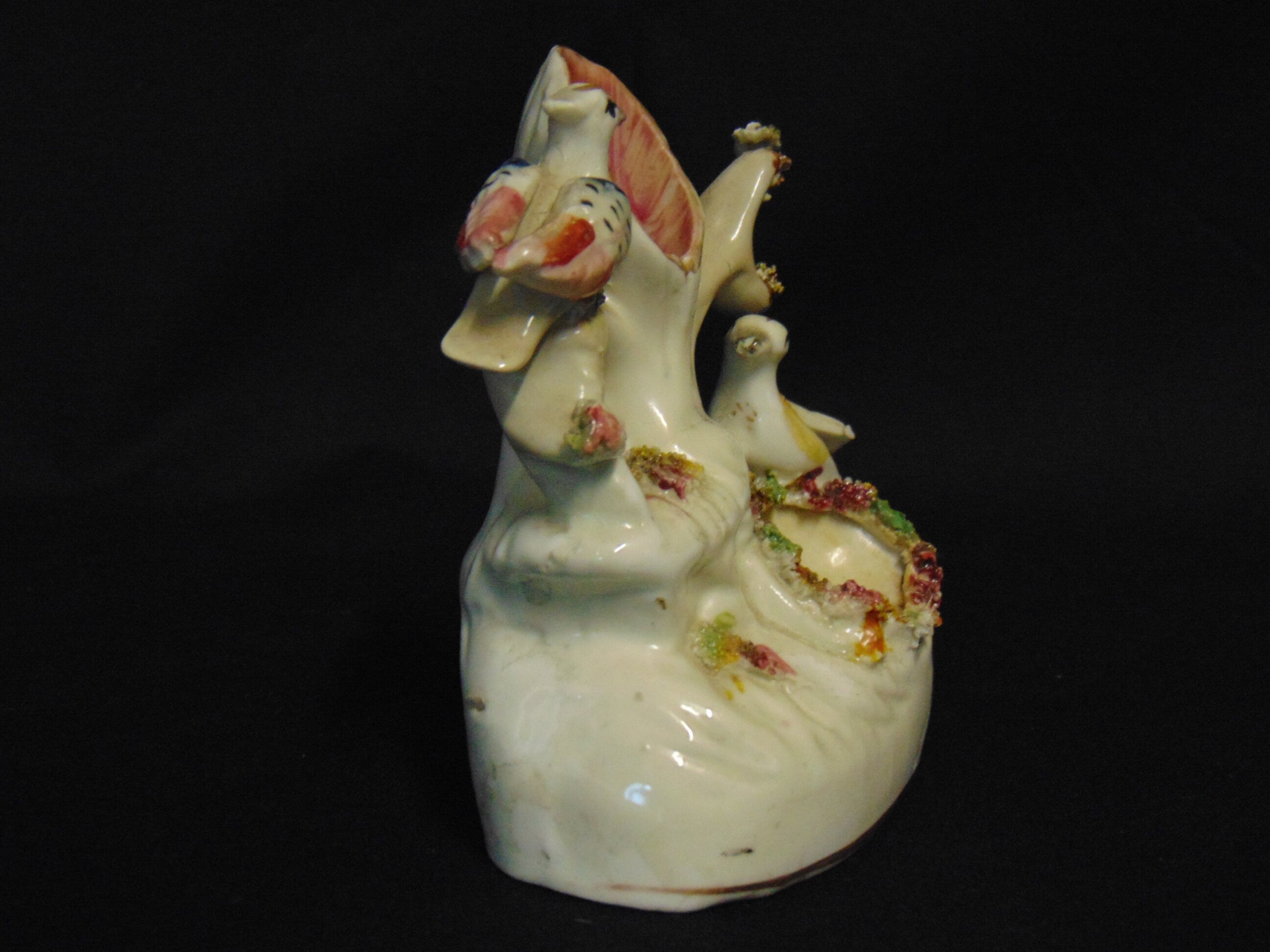 Victorian Staffordshire Spill Vase - Birds With A Nest