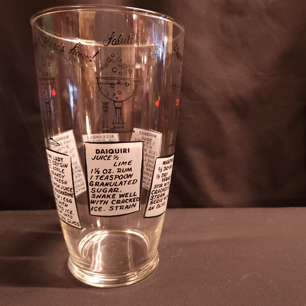 Vintage Retro Circa 1960's Glass Cocktail Mixer