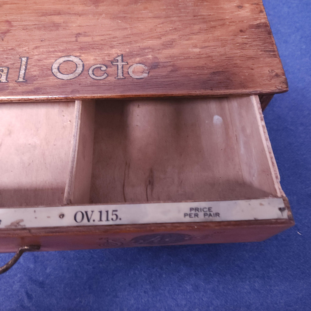 Early 20thC Retail Counter Top Haberdashery Drawers for Sphere Oval-Oct Suspenders