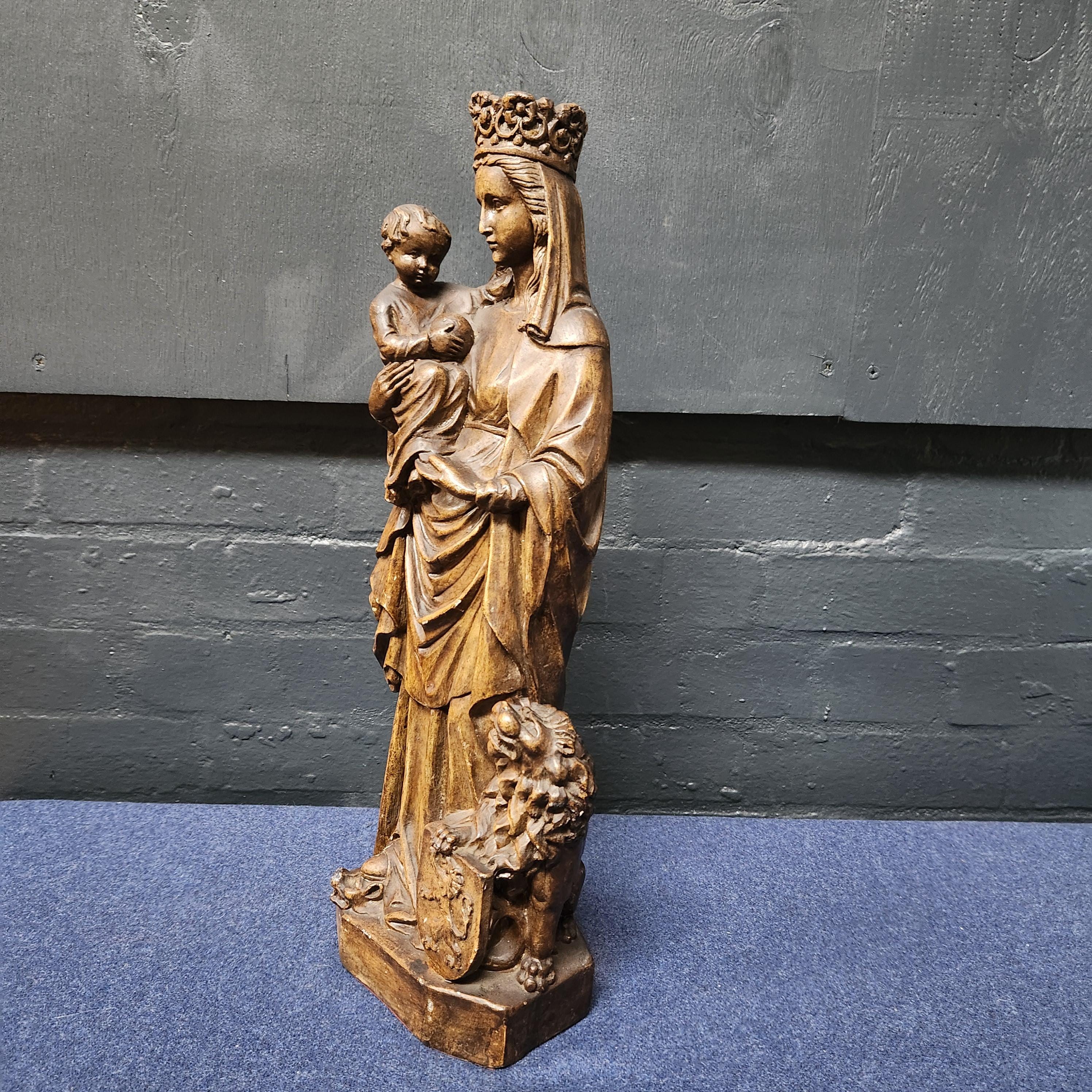 Our Lady of Flanders Plaster Statue, French