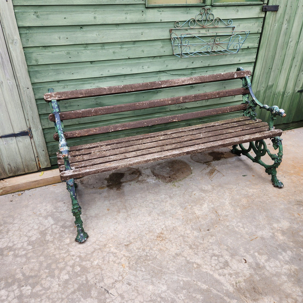 19thC Antique Original Coalbrookdale Serpent and Grape Cast Iron Garden Bench